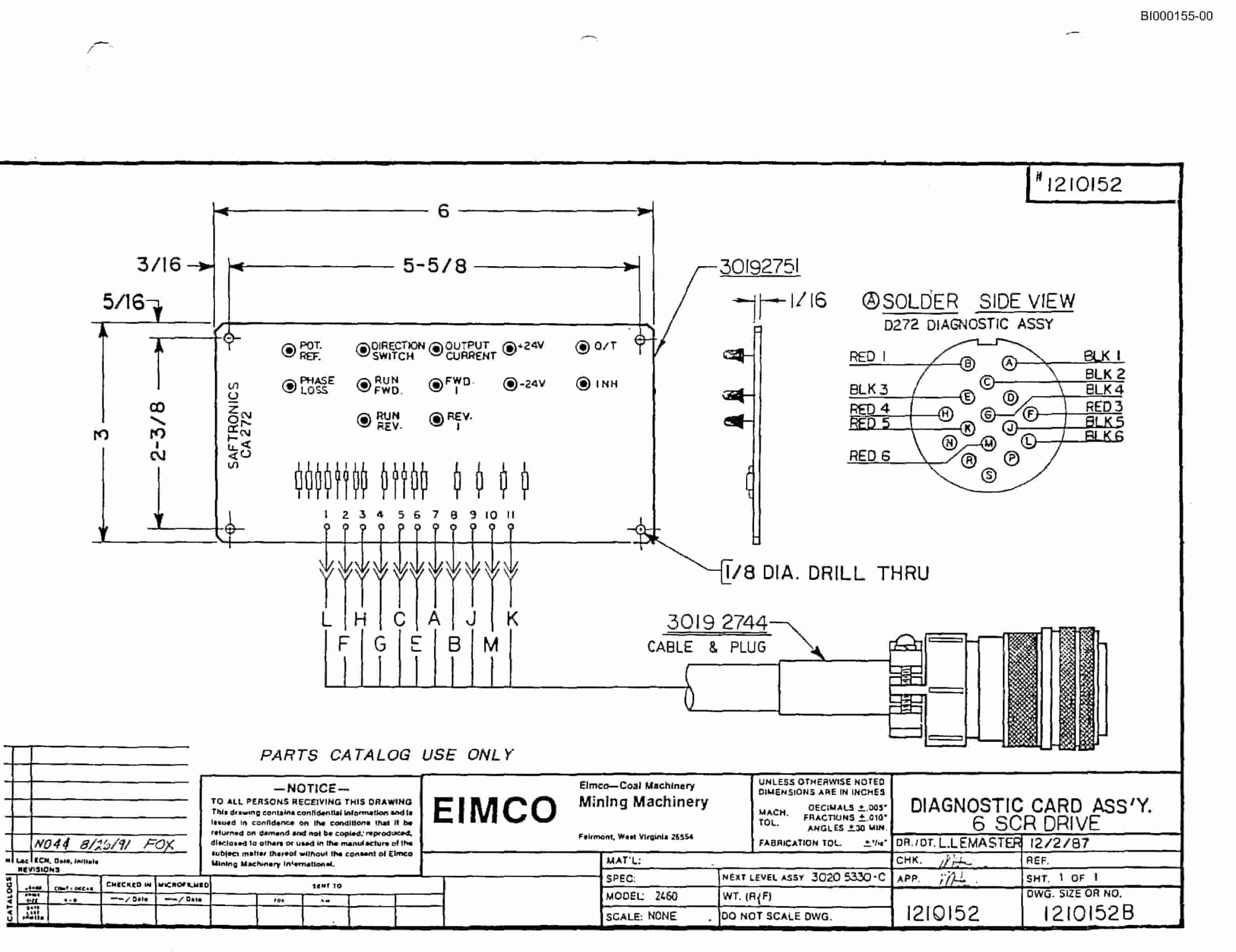 Bucyrus 2810-L Miner Parts Catalog BI000155-2