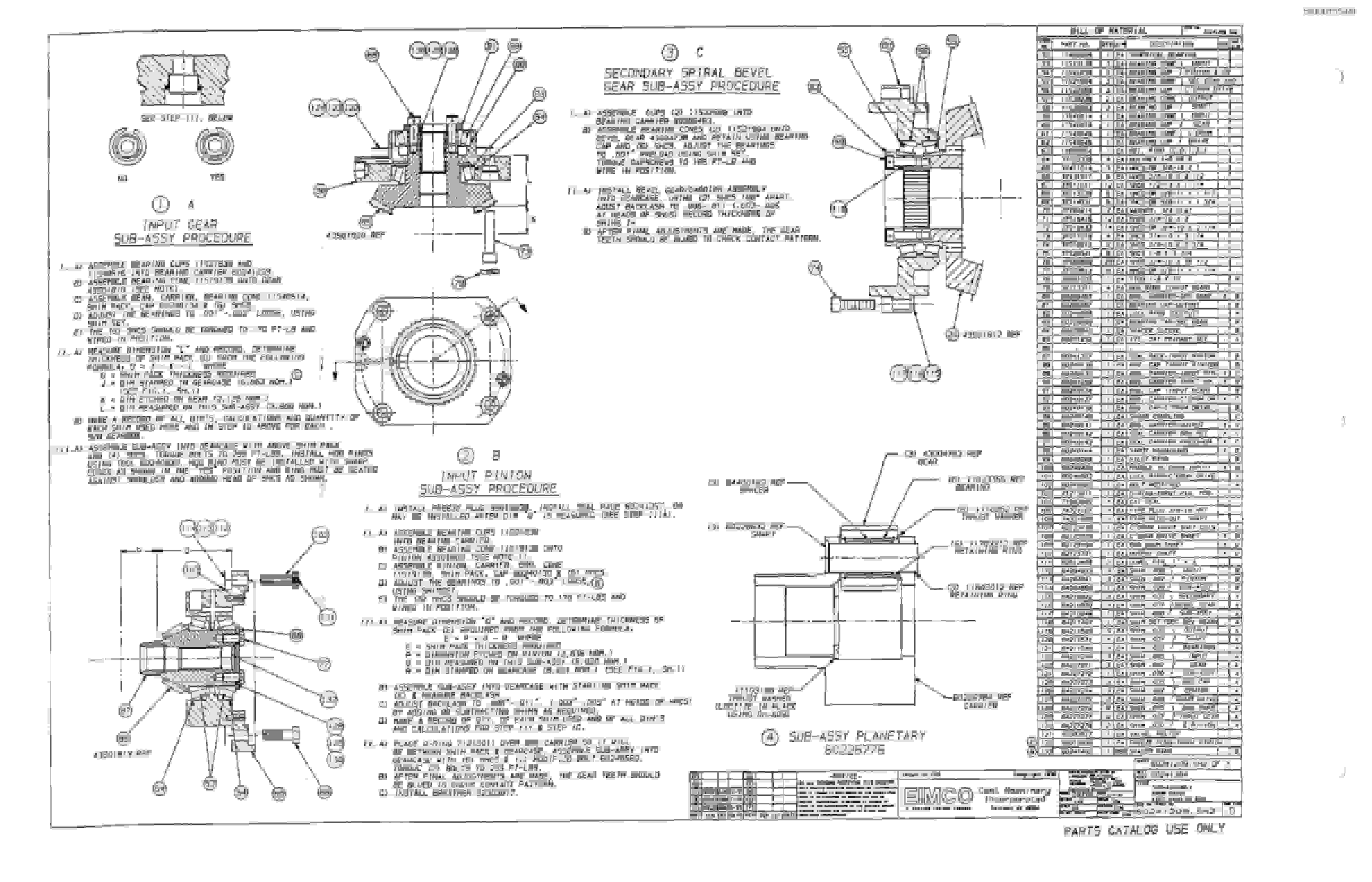 Bucyrus 2810-L Miner Parts Catalog BI000155-5