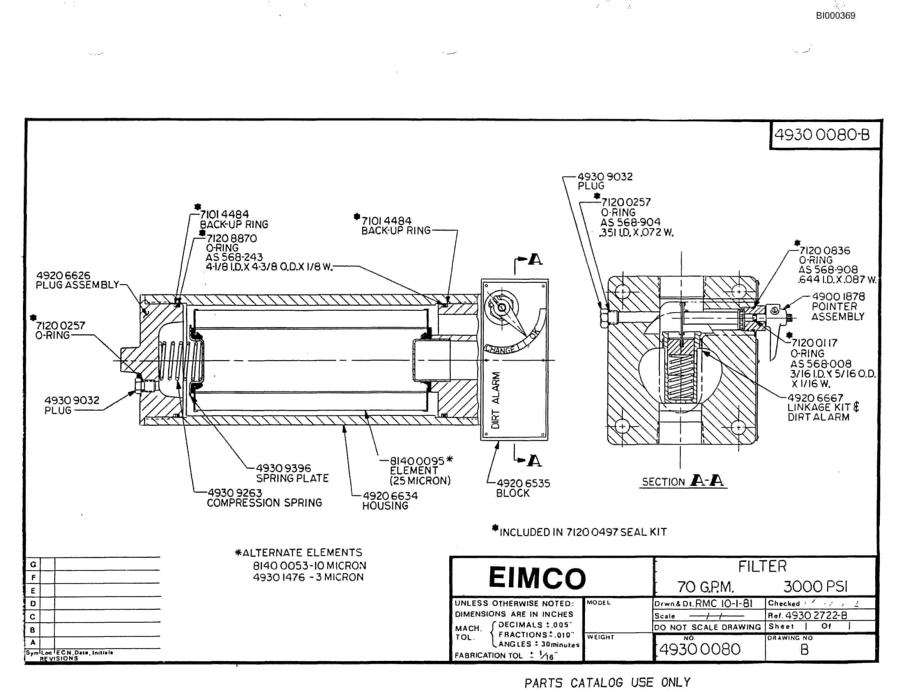 Bucyrus 2810 Miner Parts Catalog BI000369-2