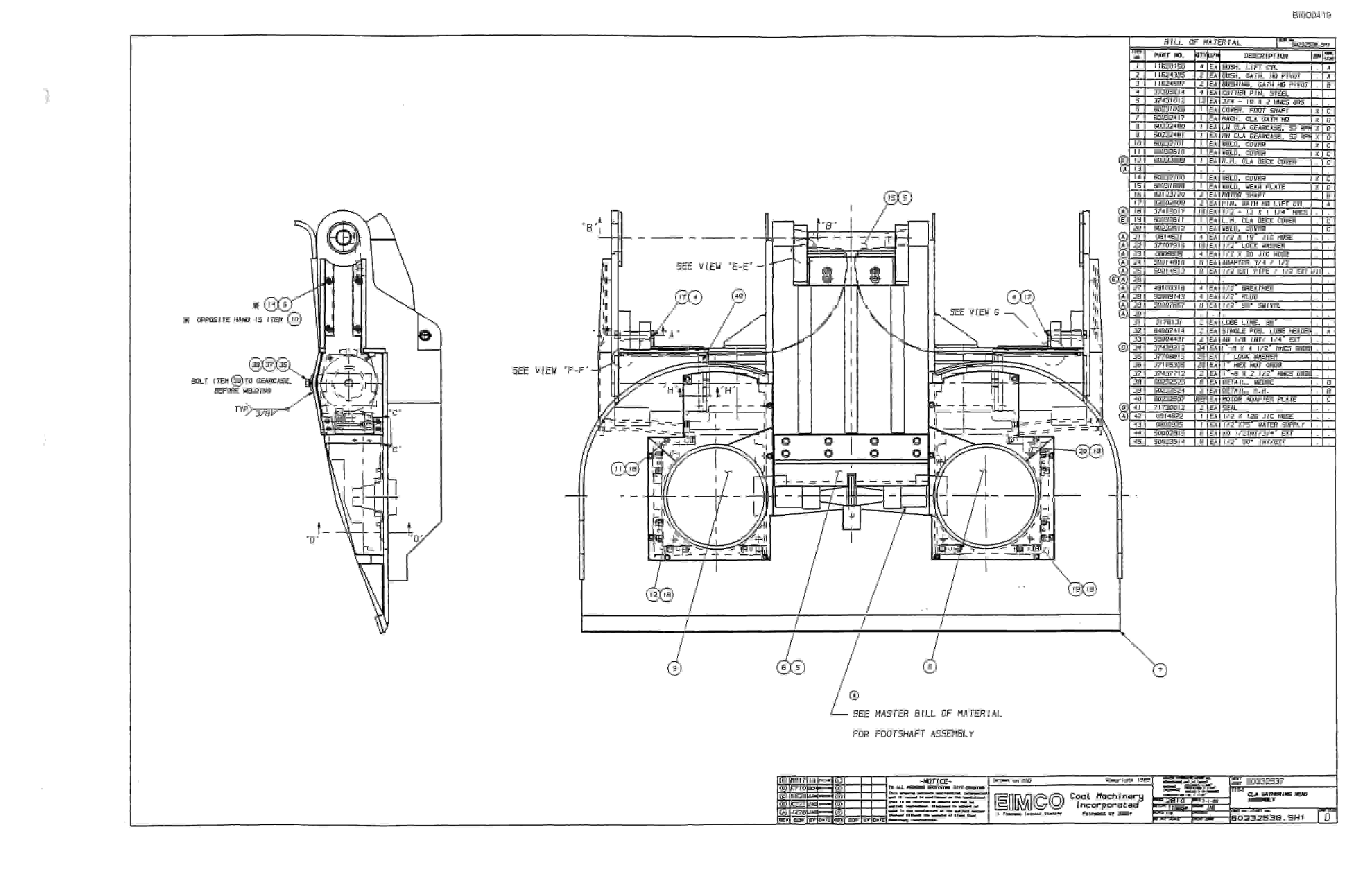 Bucyrus 2810 Miner Parts Catalog BI000419-5