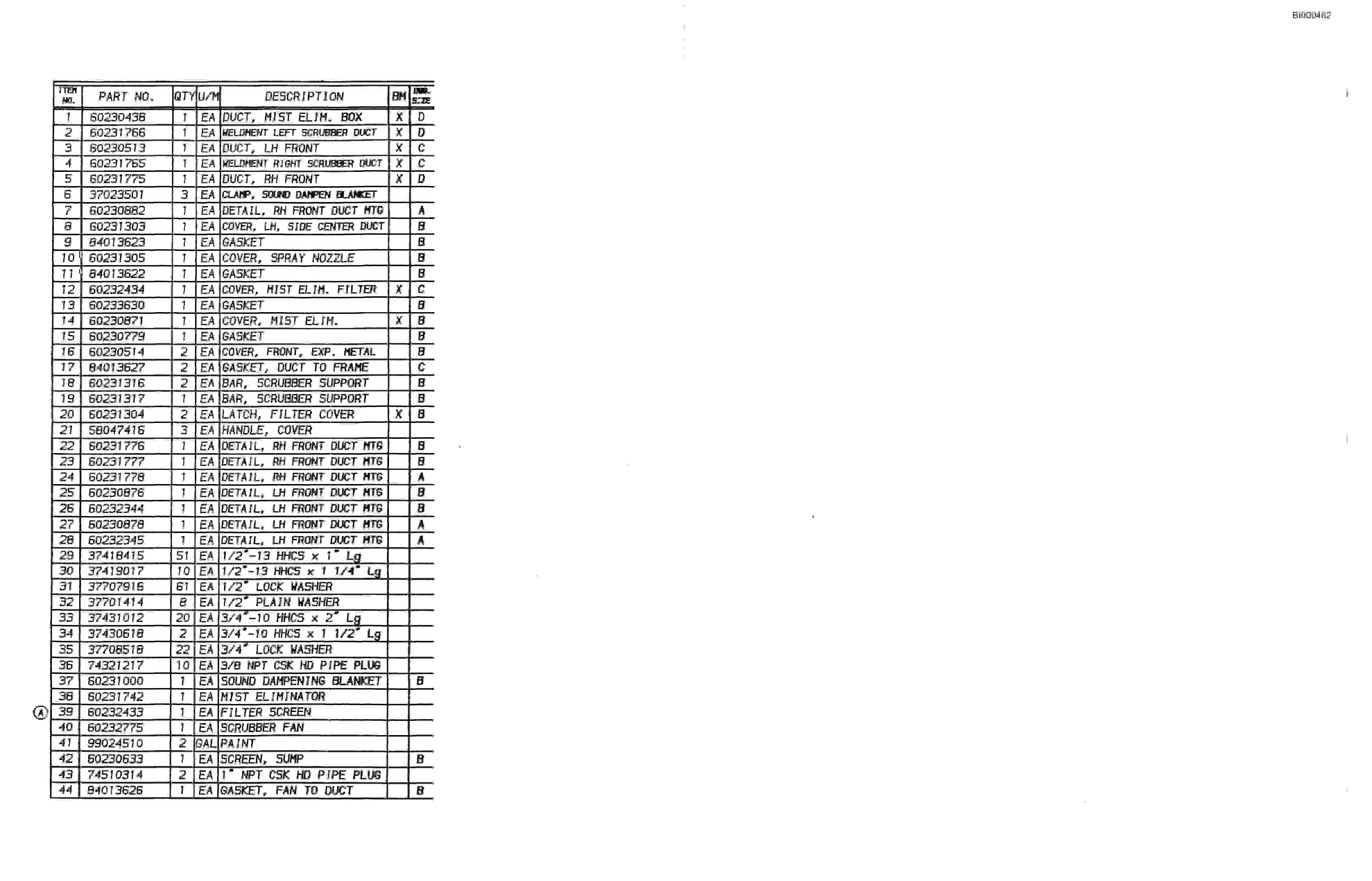 Bucyrus 2810 Miner Parts Catalog BI000462-5