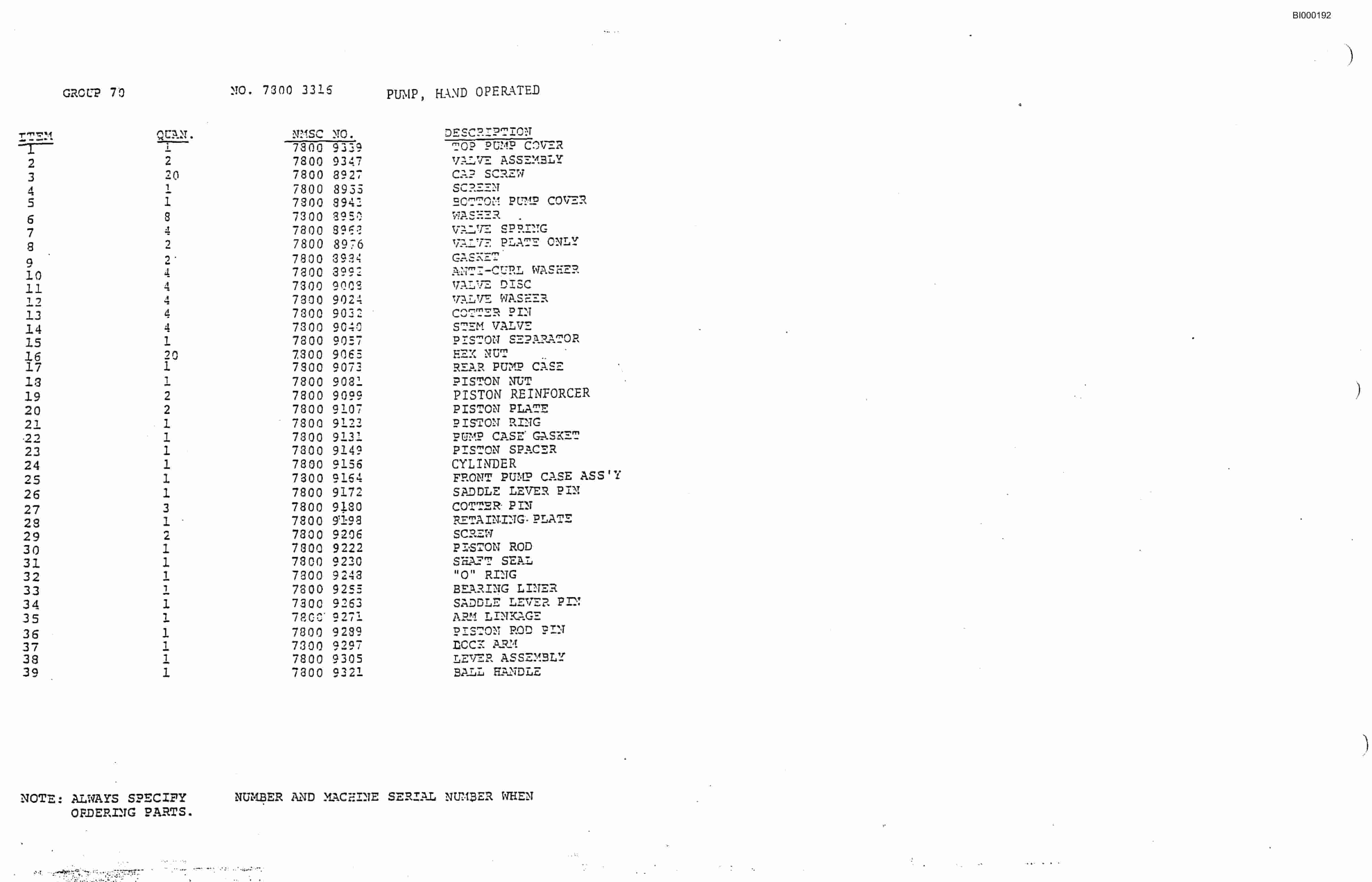 Bucyrus 2810-Two Miner Parts Catalog BI000192-2