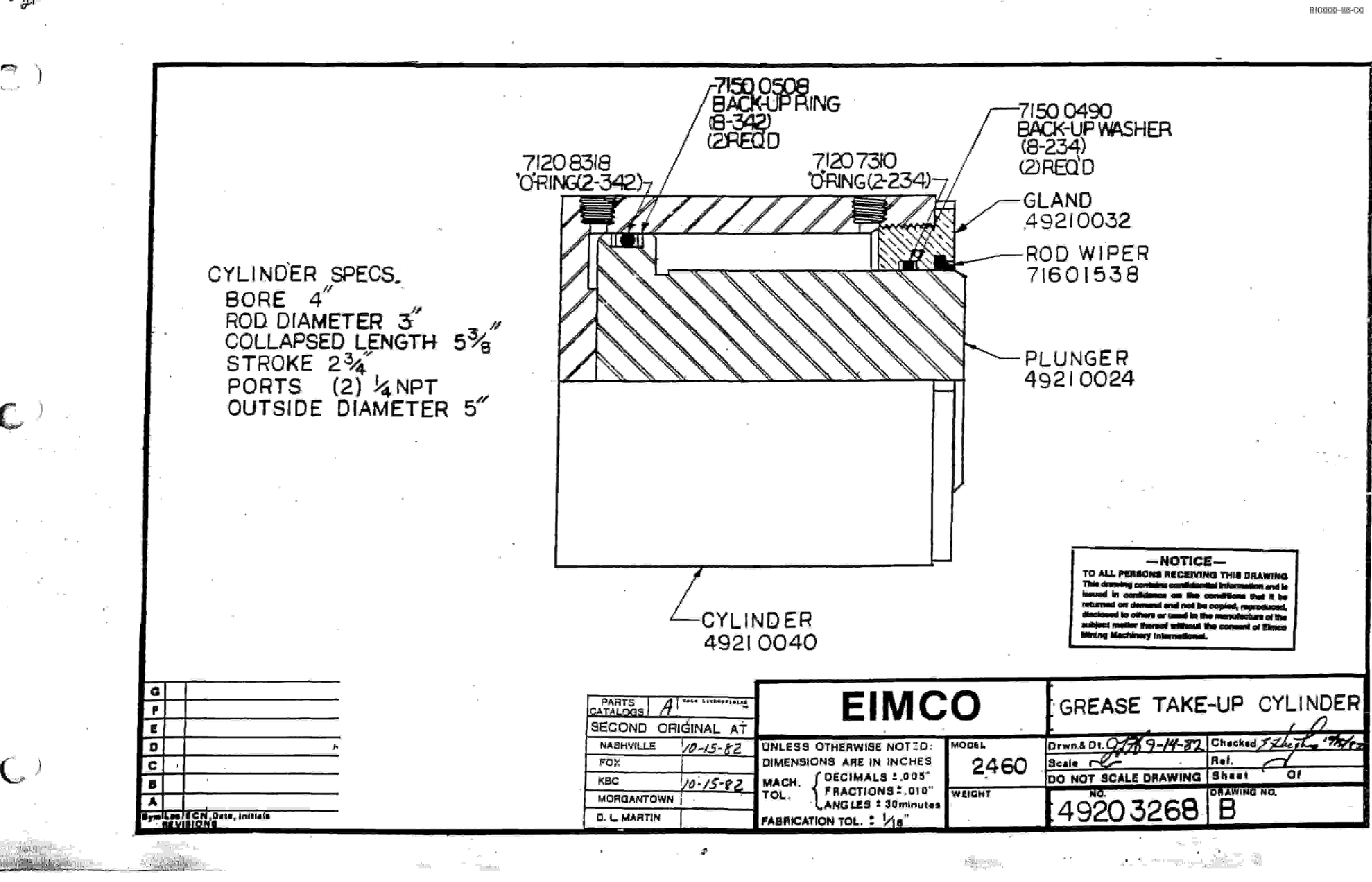 Bucyrus 2810 Wethead Miner Parts Catalog BI000086-4