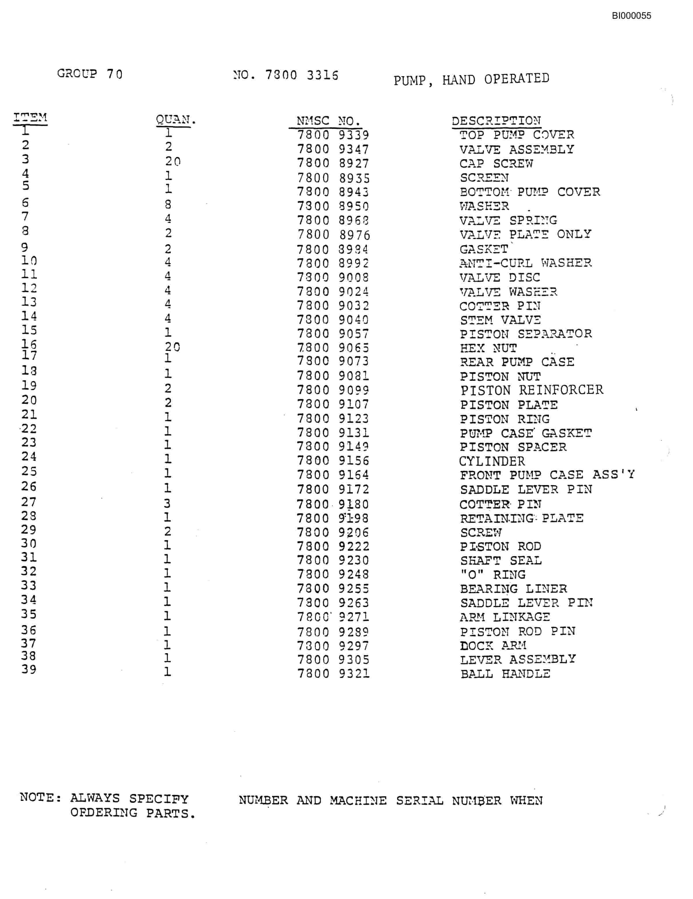Bucyrus 2810L Drum Miner Parts Catalog BI000055-2