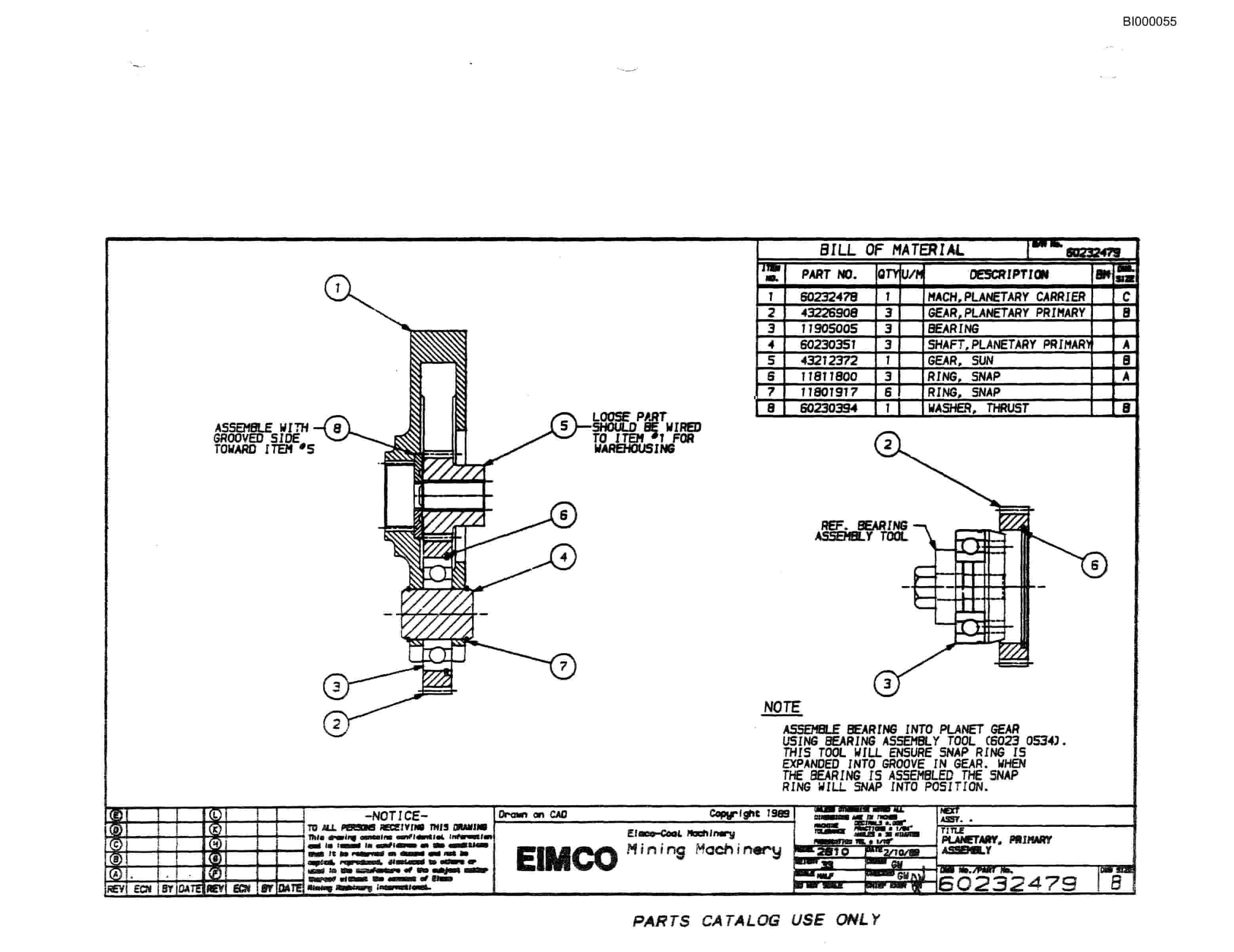 Bucyrus 2810L Drum Miner Parts Catalog BI000055-3