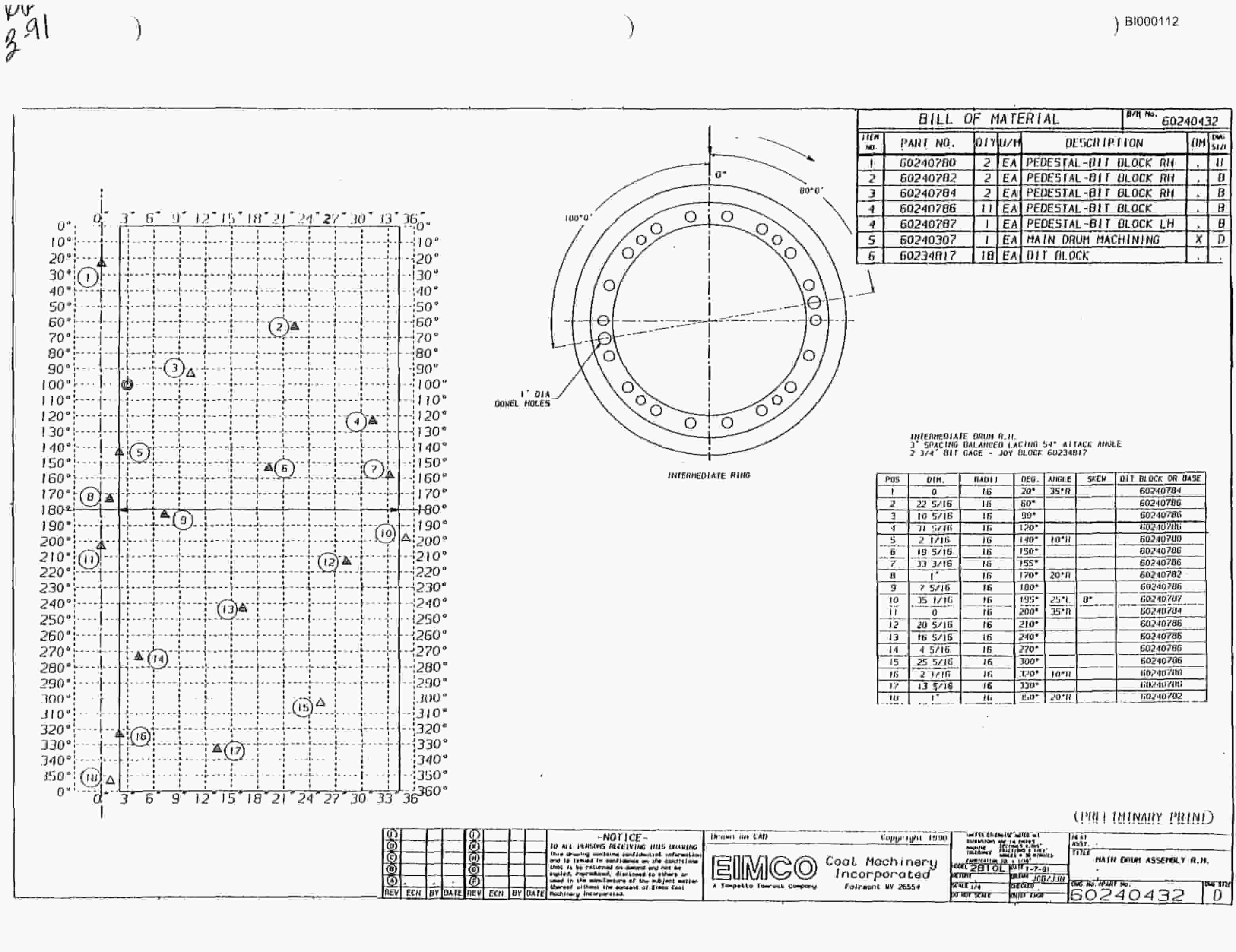 Bucyrus 2810L Drum Miner Parts Catalog BI000112-3
