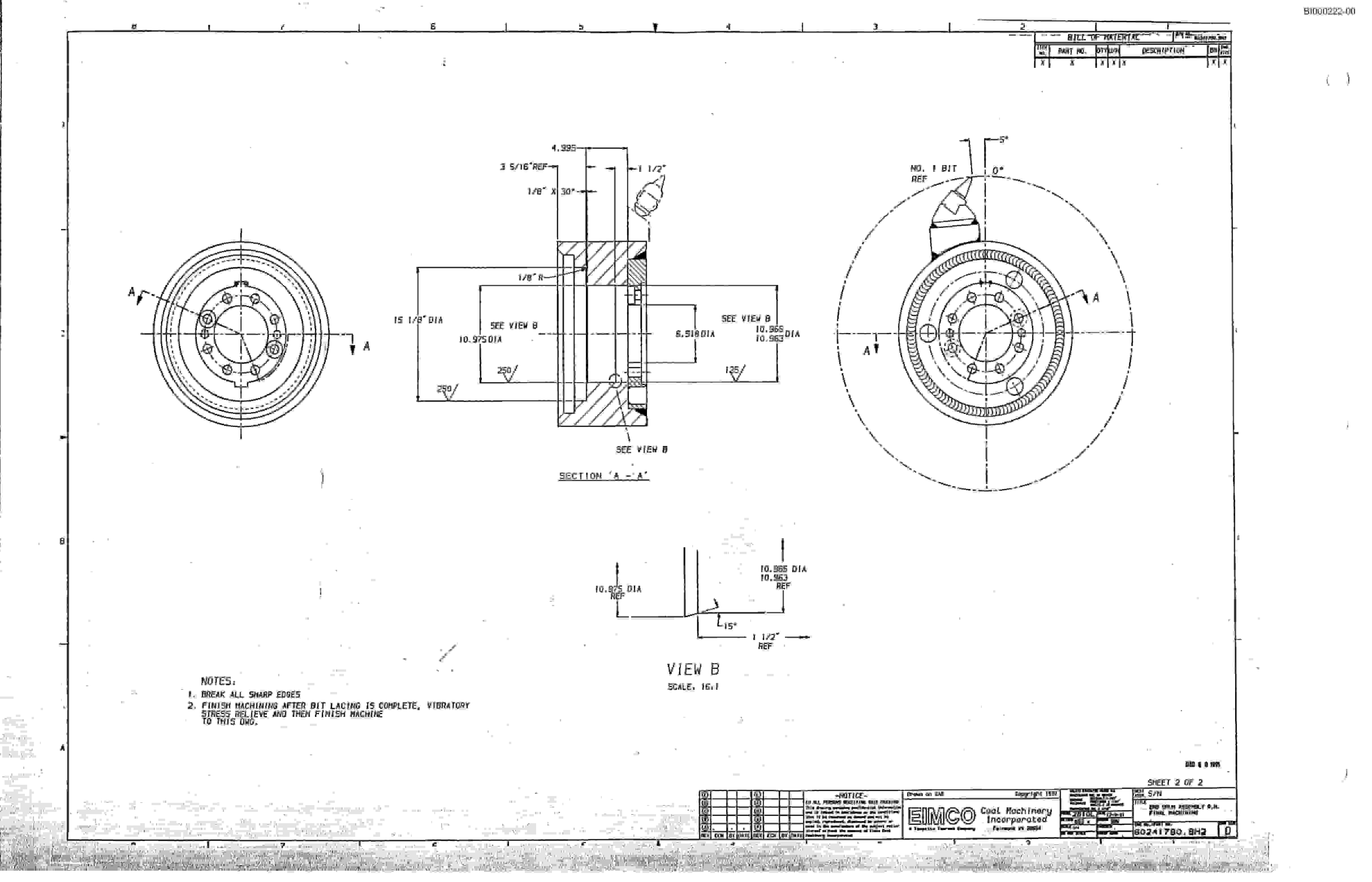Bucyrus 2810L Drum Miner Parts Catalog BI000222-4