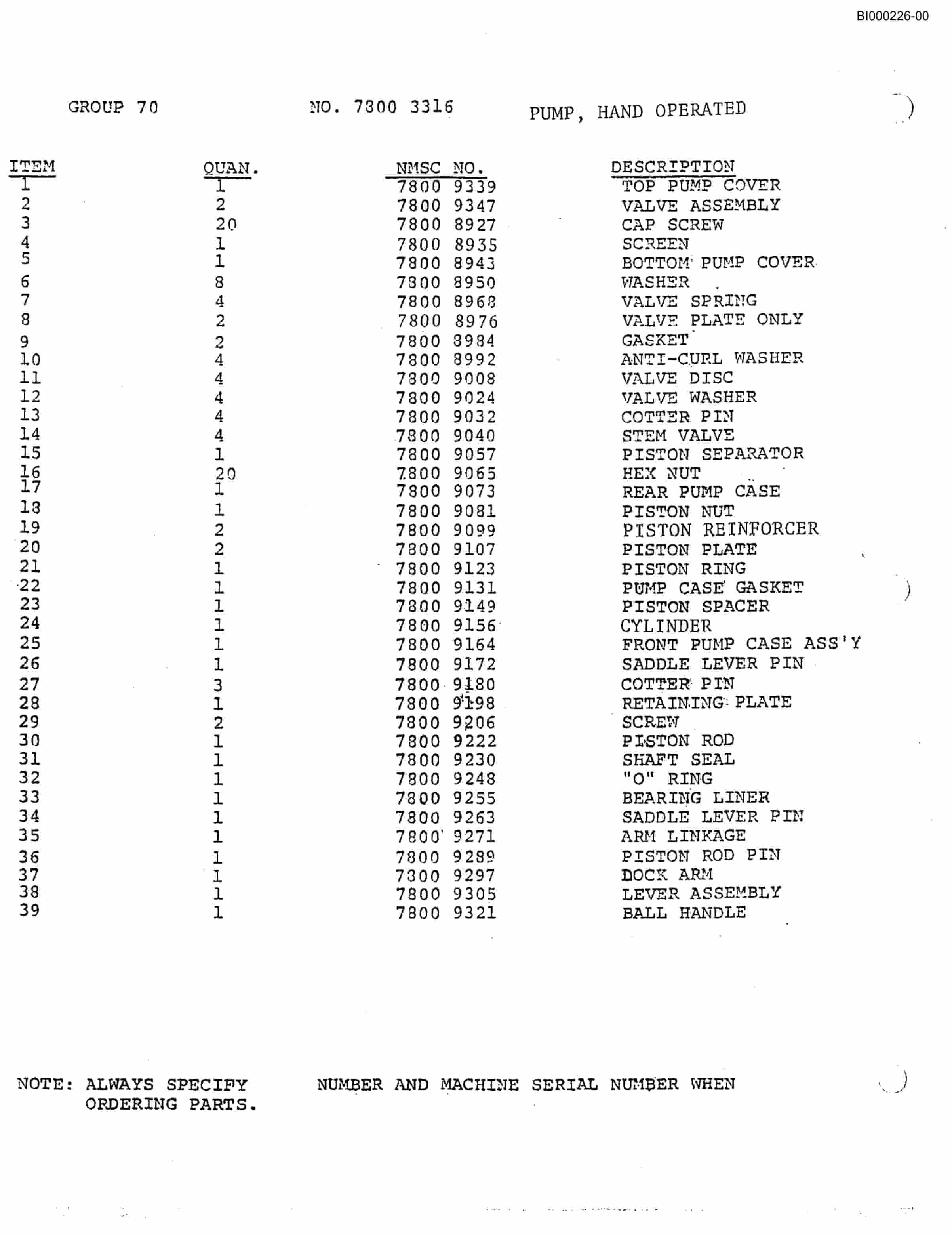 Bucyrus 2810L Drum Miner Parts Catalog BI000226-2