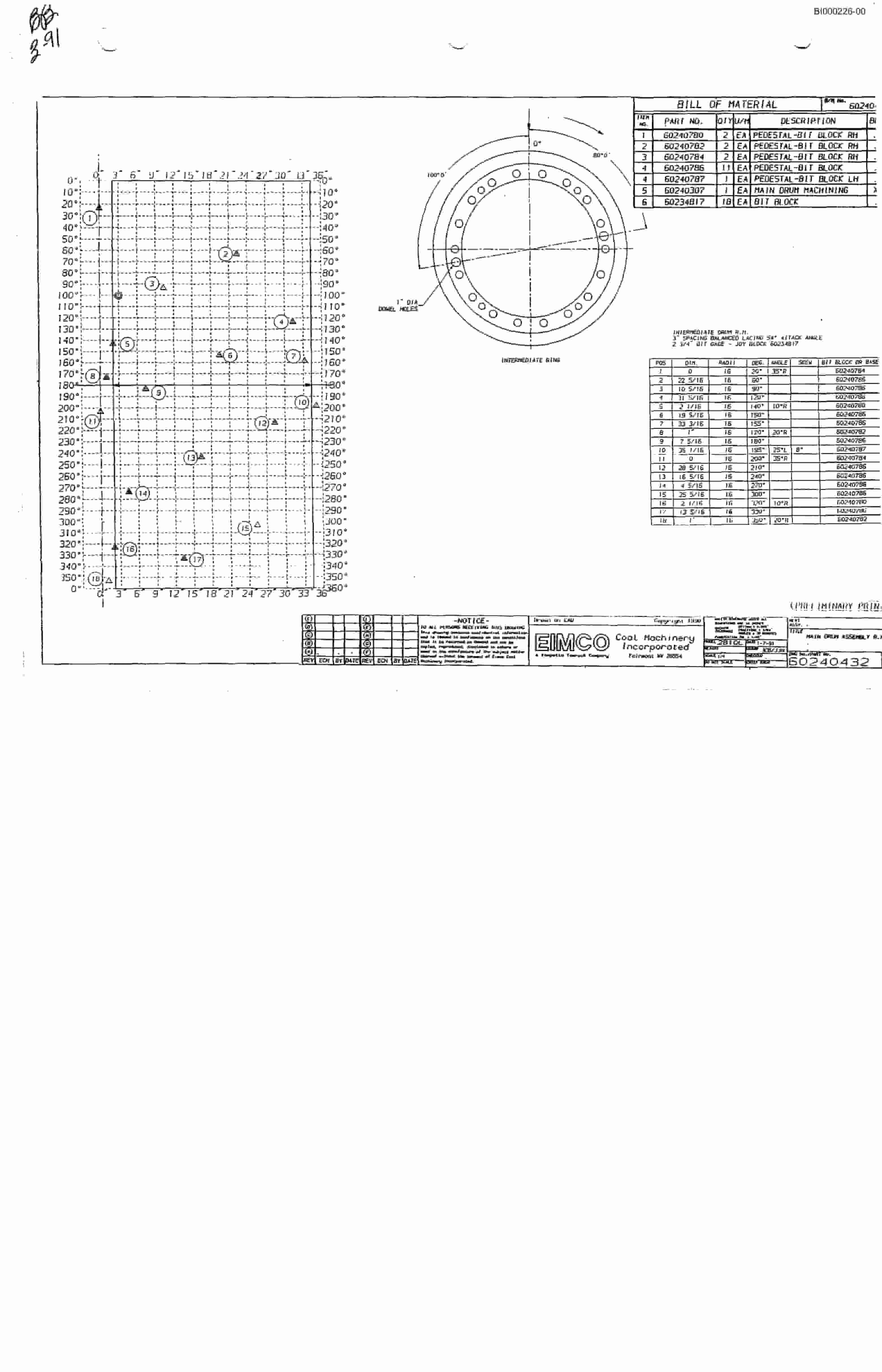 Bucyrus 2810L Drum Miner Parts Catalog BI000226-3