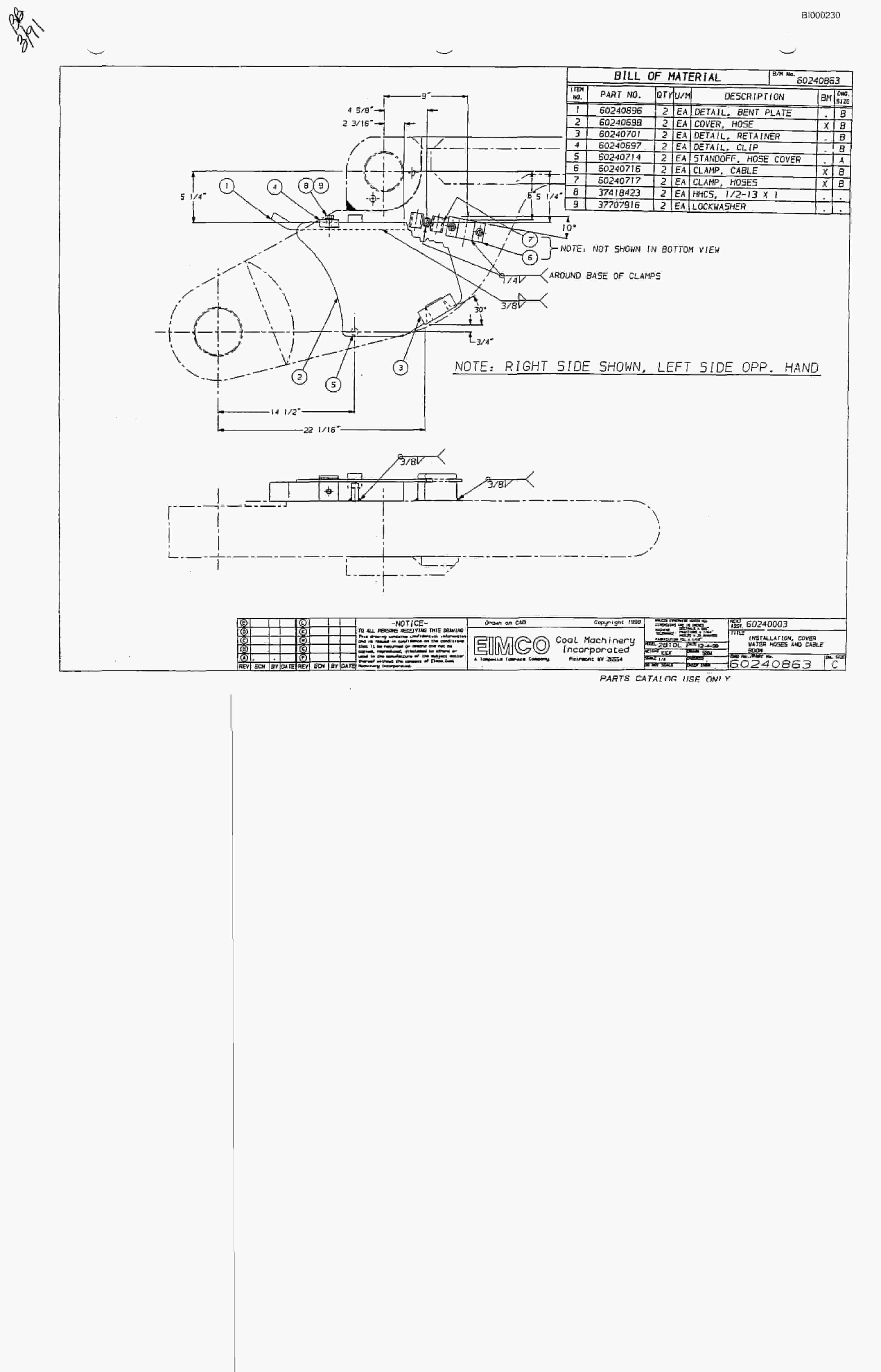 Bucyrus 2810L Drum Miner Parts Catalog BI000230-4