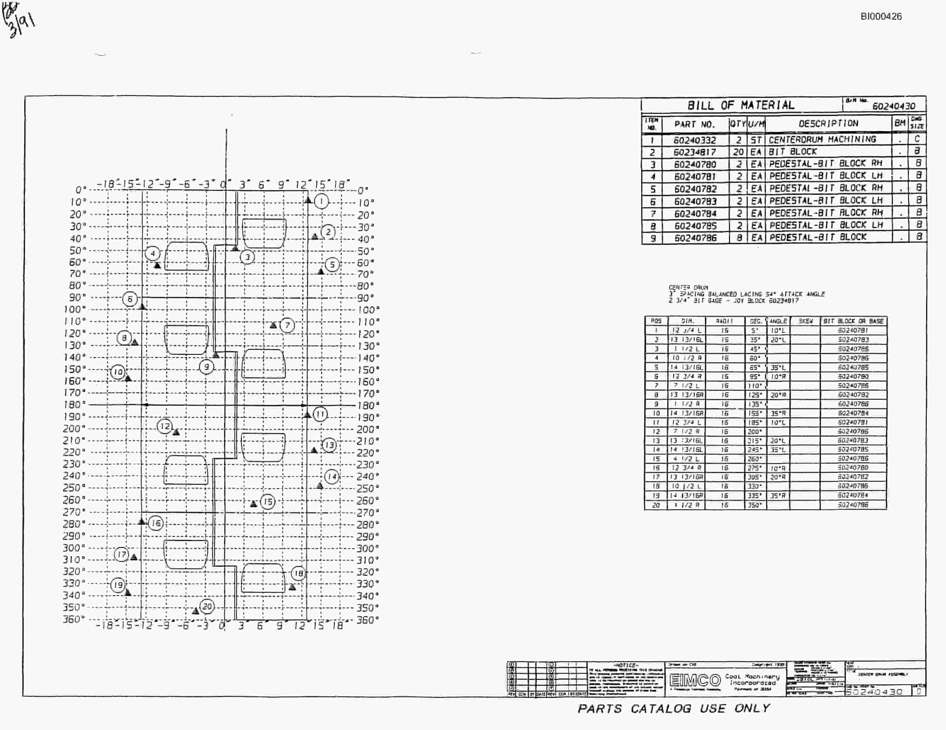 Bucyrus 2810L Drum Miner Parts Catalog BI000426-3