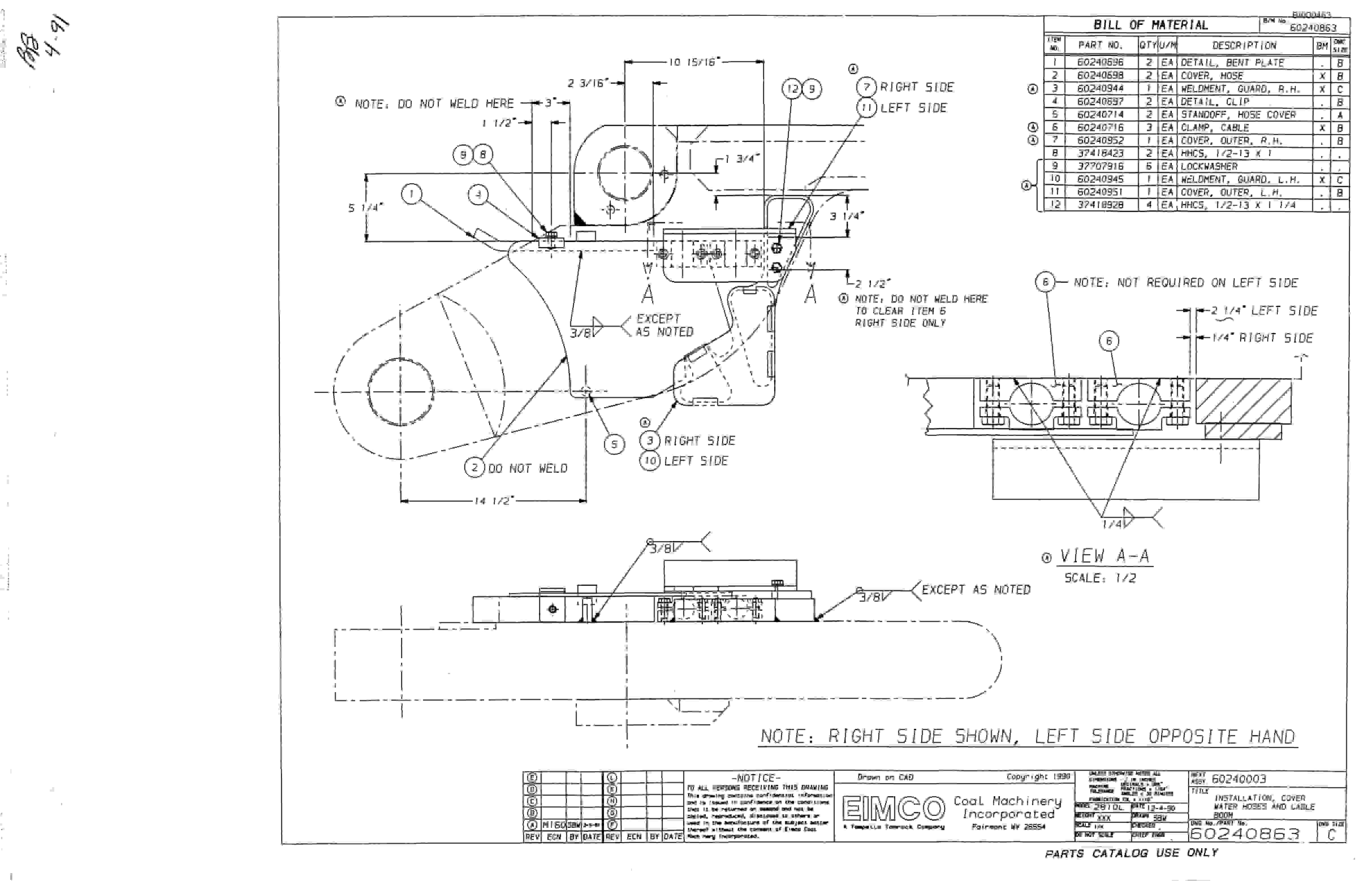 Bucyrus 2810L Drum Miner Parts Catalog BI000463-4