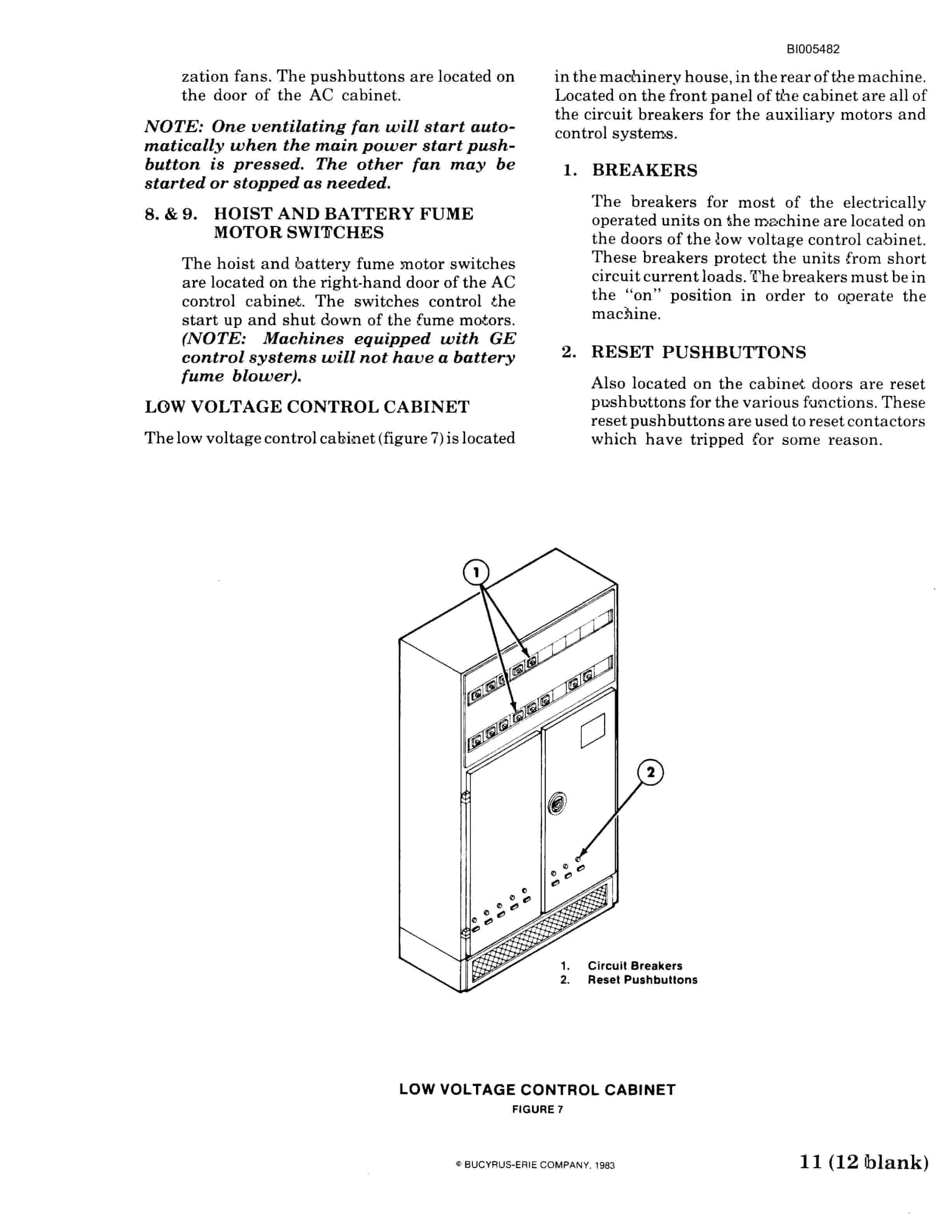 Bucyrus 295BII Electric Mining Shovel Technical Manual BI005482-3