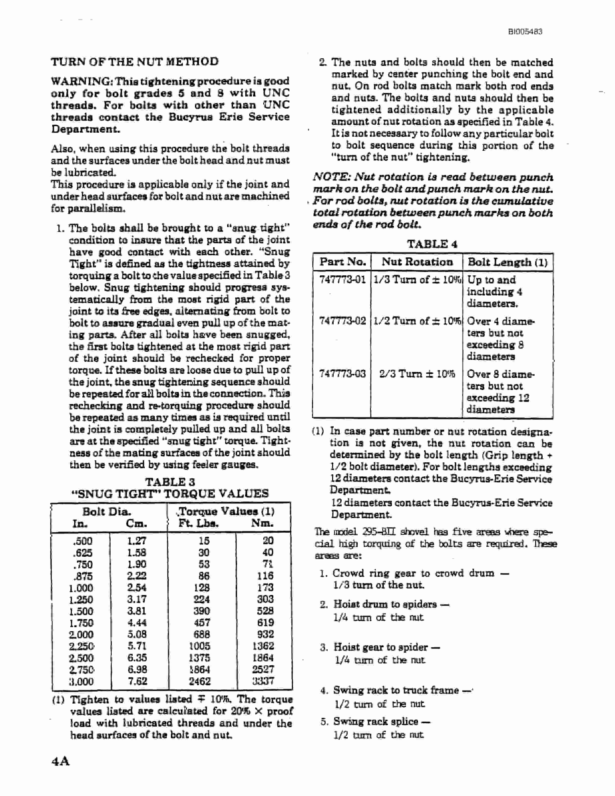 Bucyrus 295BII Electric Mining Shovel Technical Manual BI005483-4