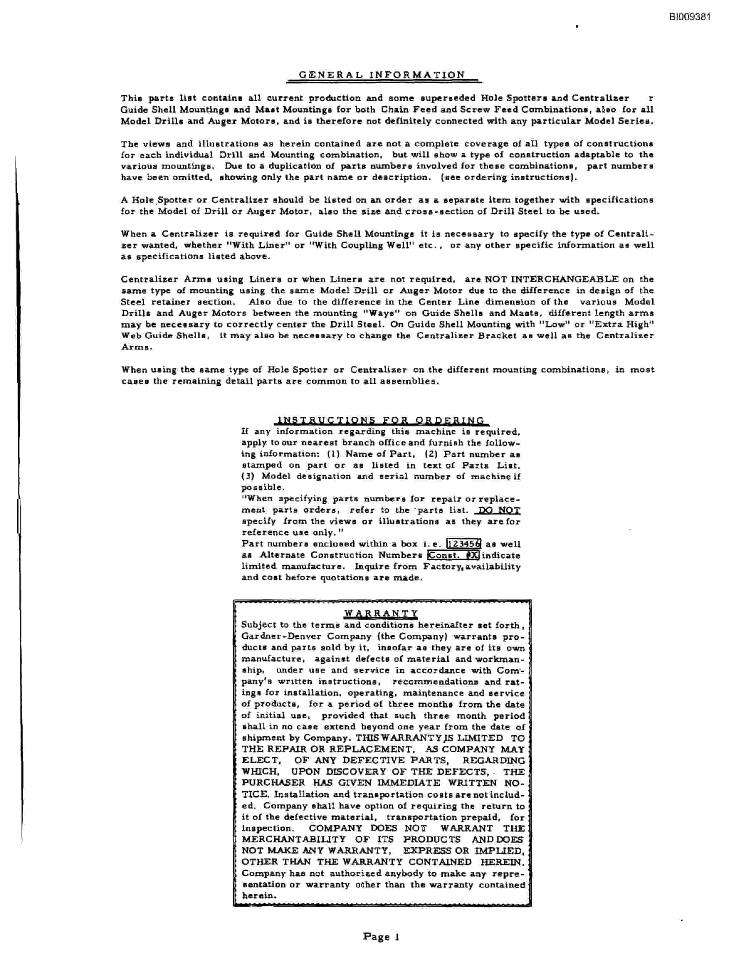 Bucyrus 3 Boom Articulated Jumbo Parts Catalog BI009381-2