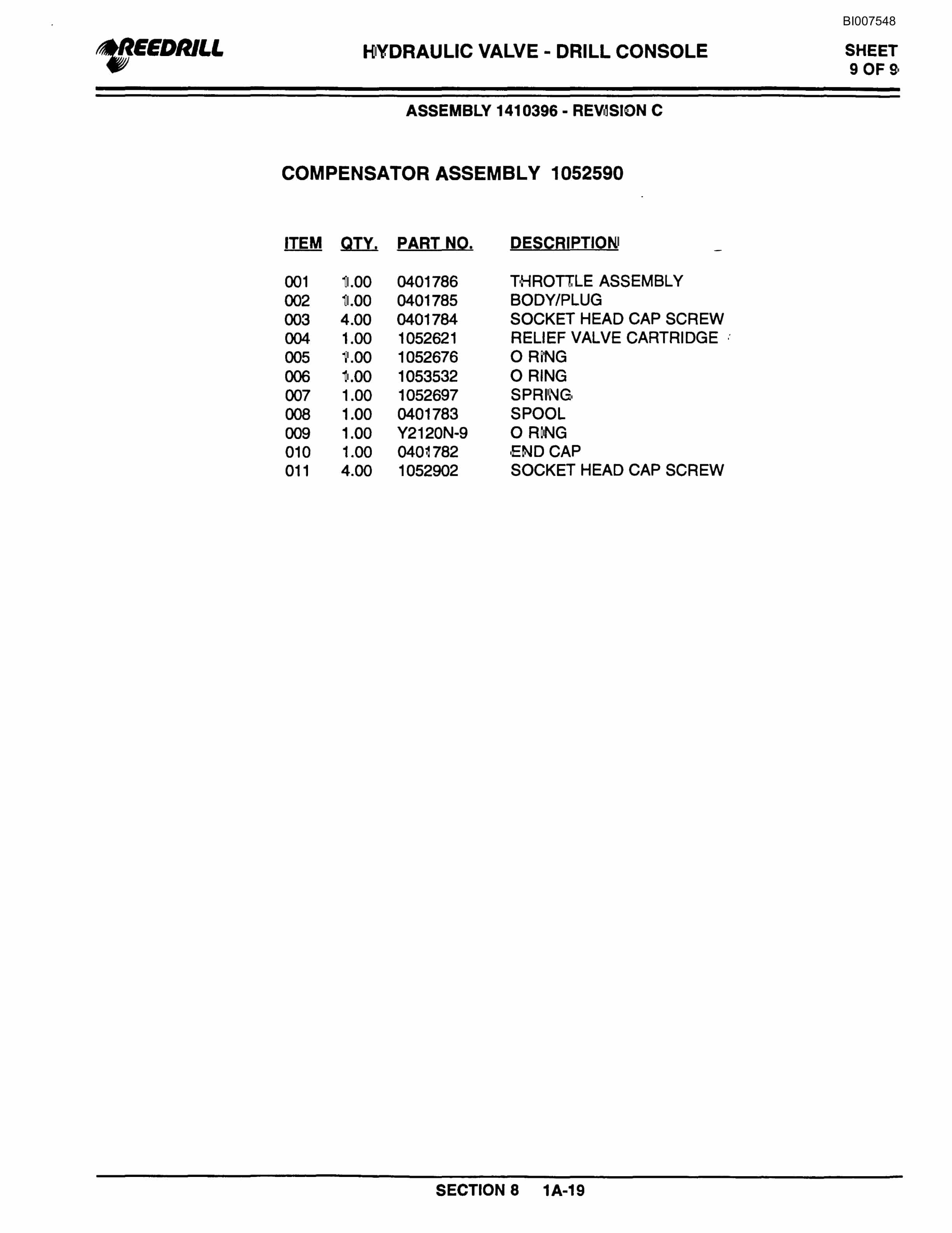 Bucyrus 300, 400 Hydraulic Track Drill Parts Catalog BI007548-4