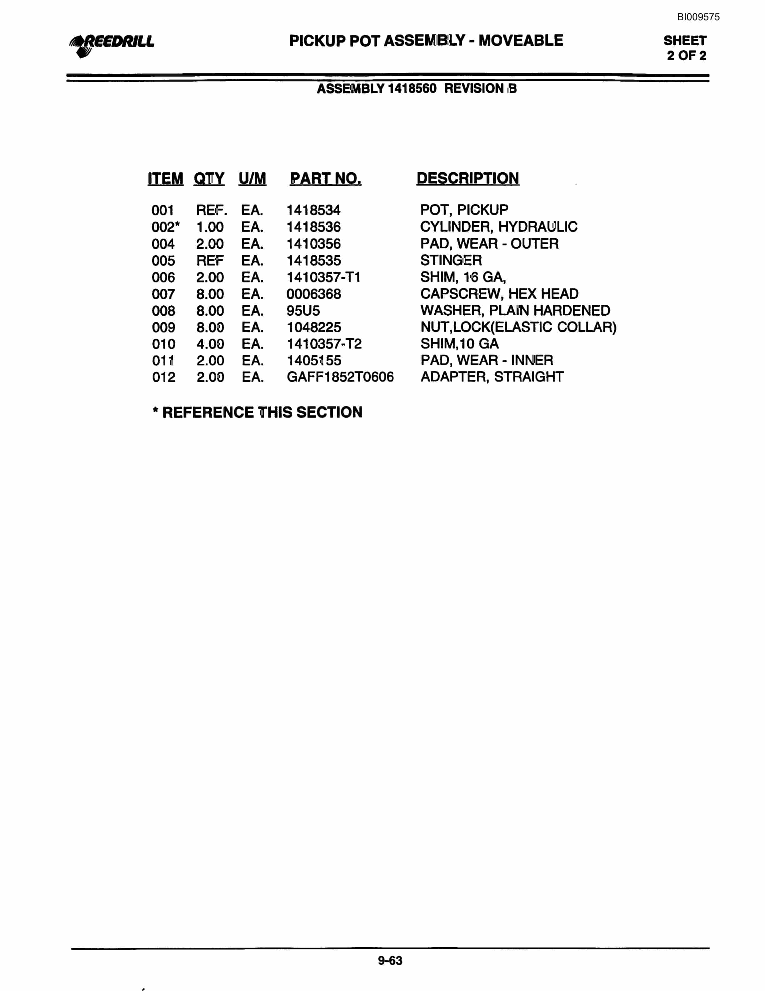 Bucyrus 300, 400 Hydraulic Track Drill Parts Catalog BI009575-5