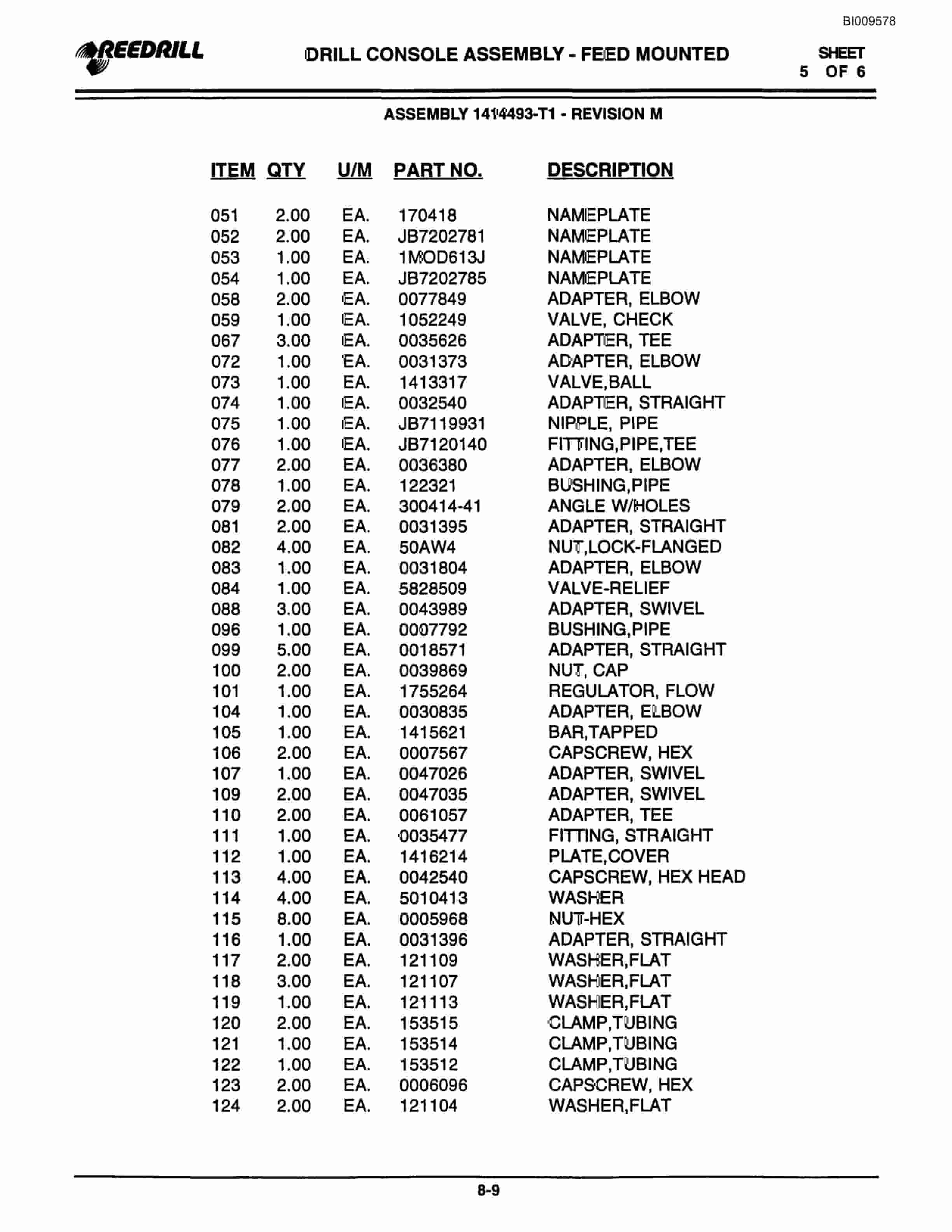 Bucyrus 300, 400 Hydraulic Track Drill Parts Catalog BI009578-3