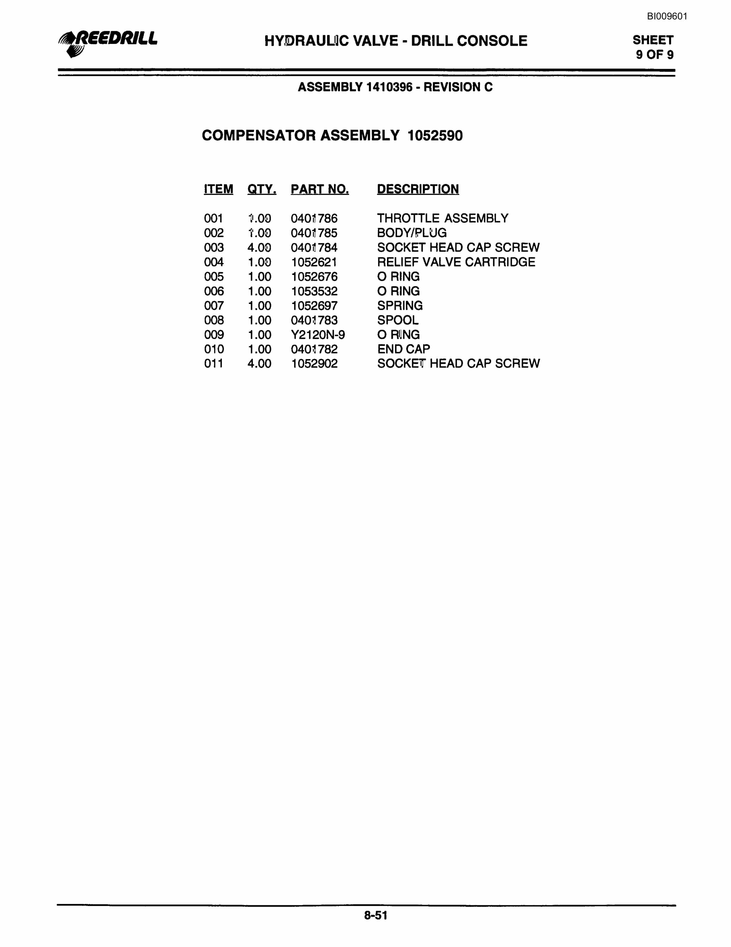 Bucyrus 300, 400 Hydraulic Track Drill Parts Catalog BI009601-4