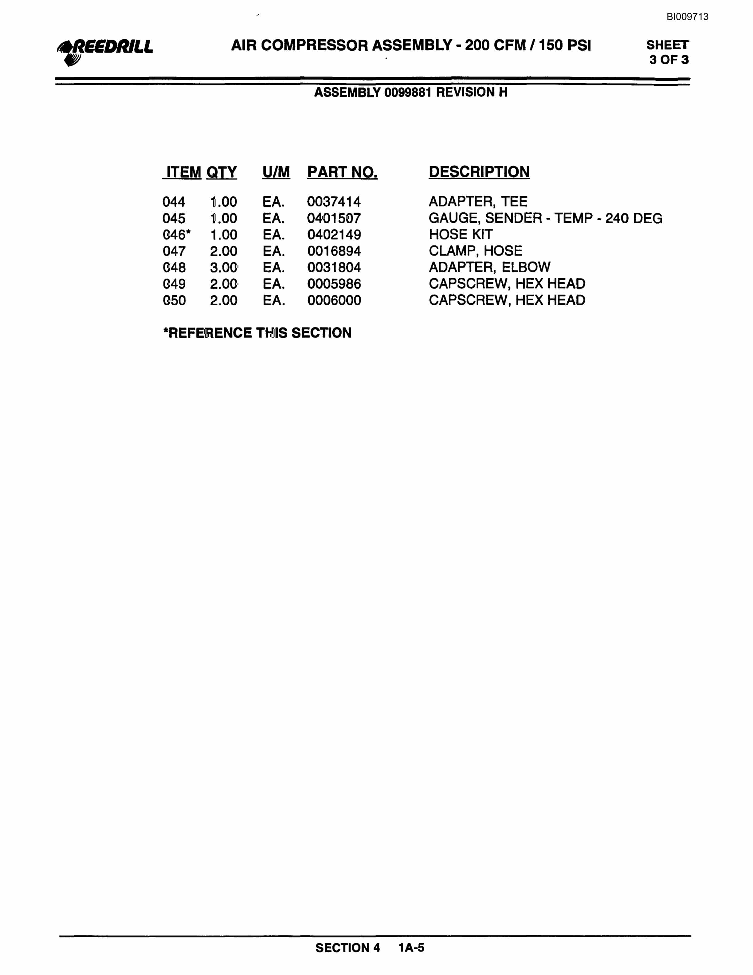 Bucyrus 300, 400 Hydraulic Track Drill Parts Catalog BI009713-2