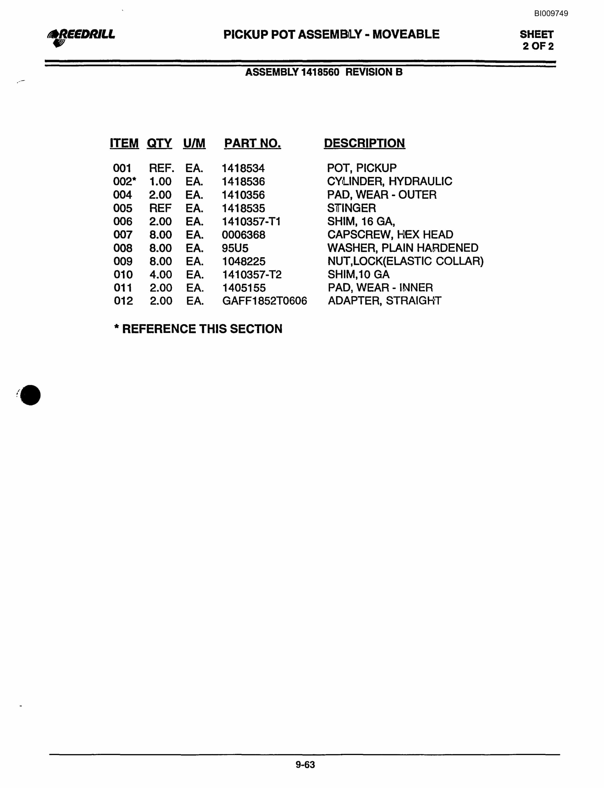 Bucyrus 300, 400 Hydraulic Track Drill Parts Catalog BI009749-5