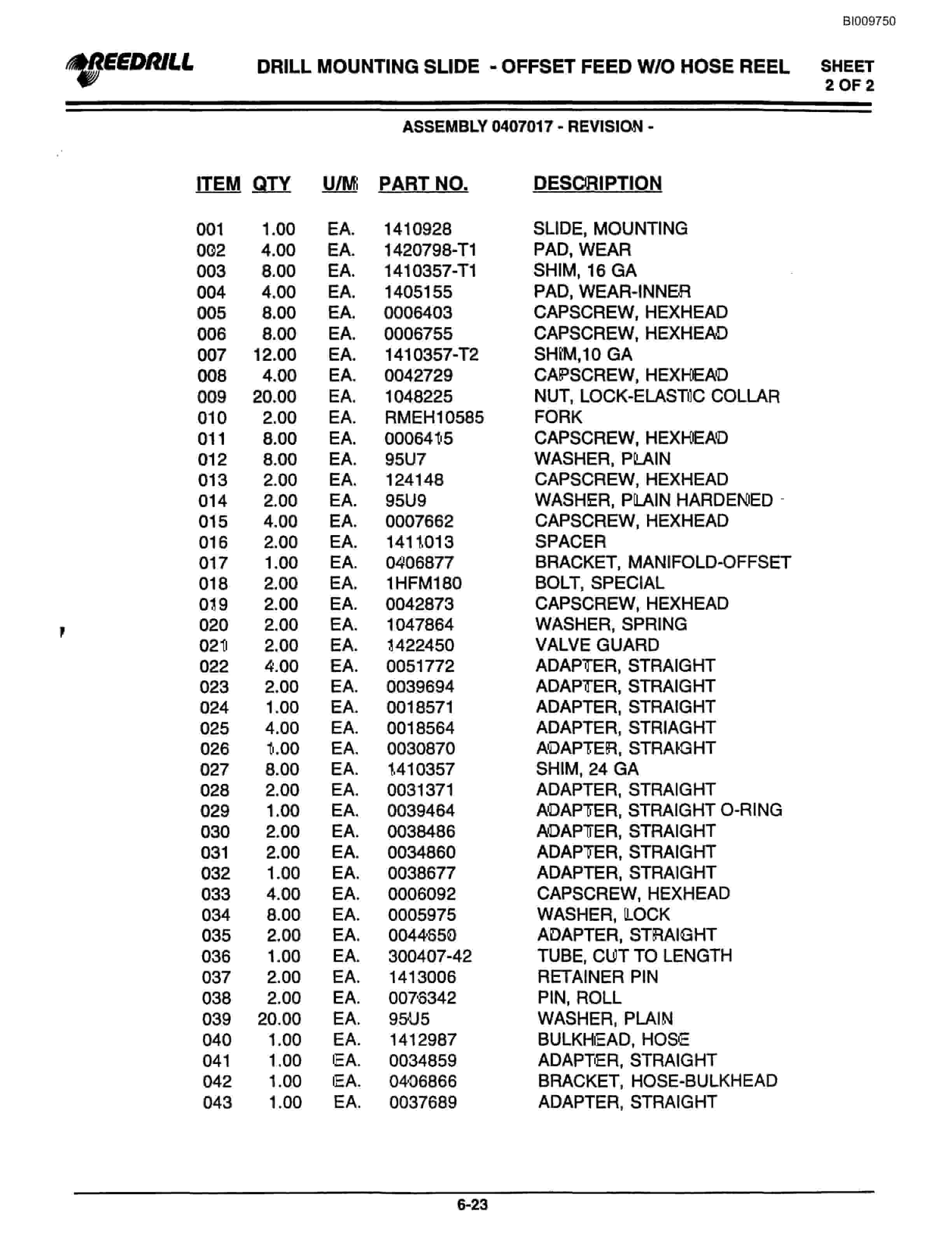 Bucyrus 300, 400 Hydraulic Track Drill Parts Catalog BI009750-2