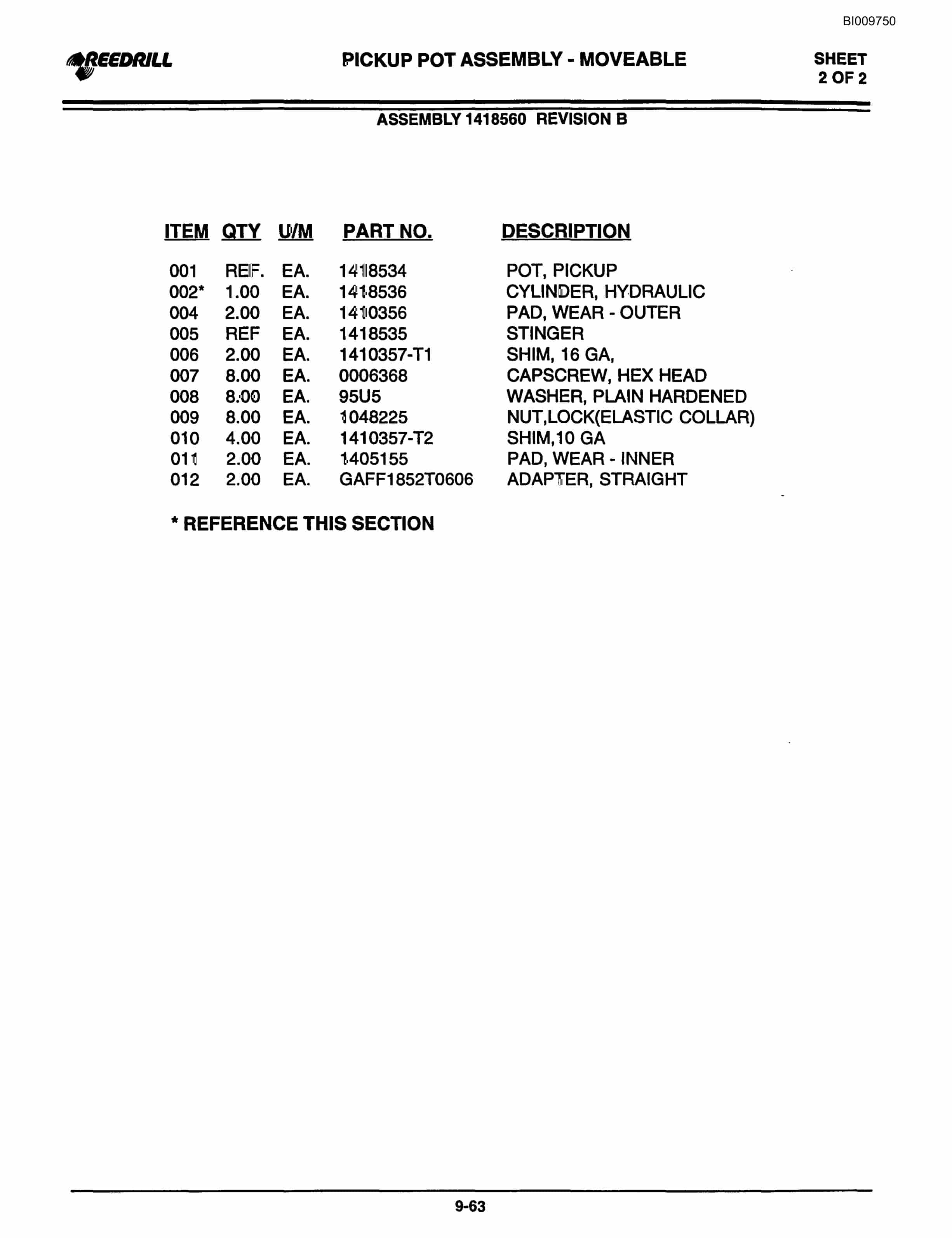 Bucyrus 300, 400 Hydraulic Track Drill Parts Catalog BI009750-5