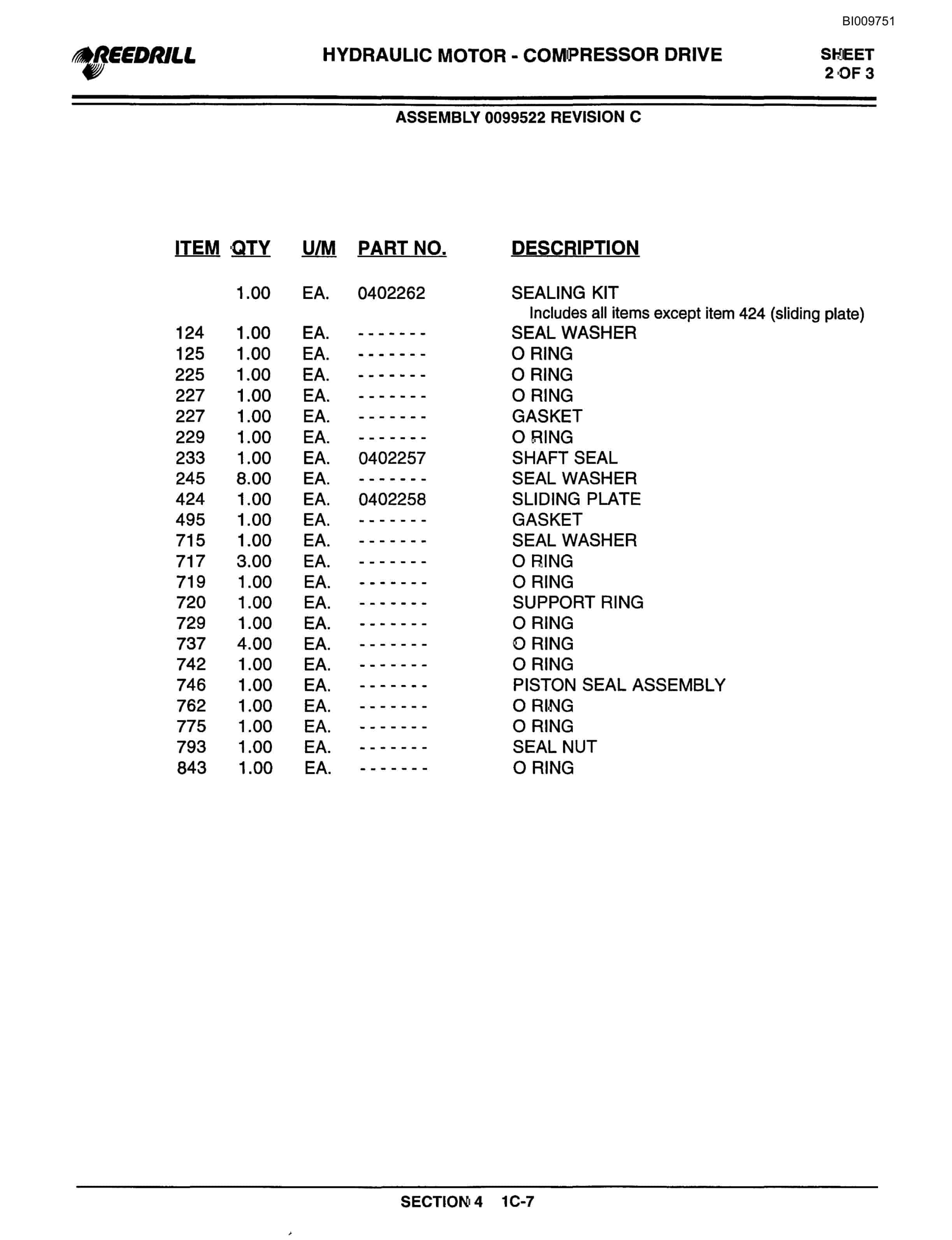 Bucyrus 300, 400 Hydraulic Track Drill Parts Catalog BI009751 Vol 1-2