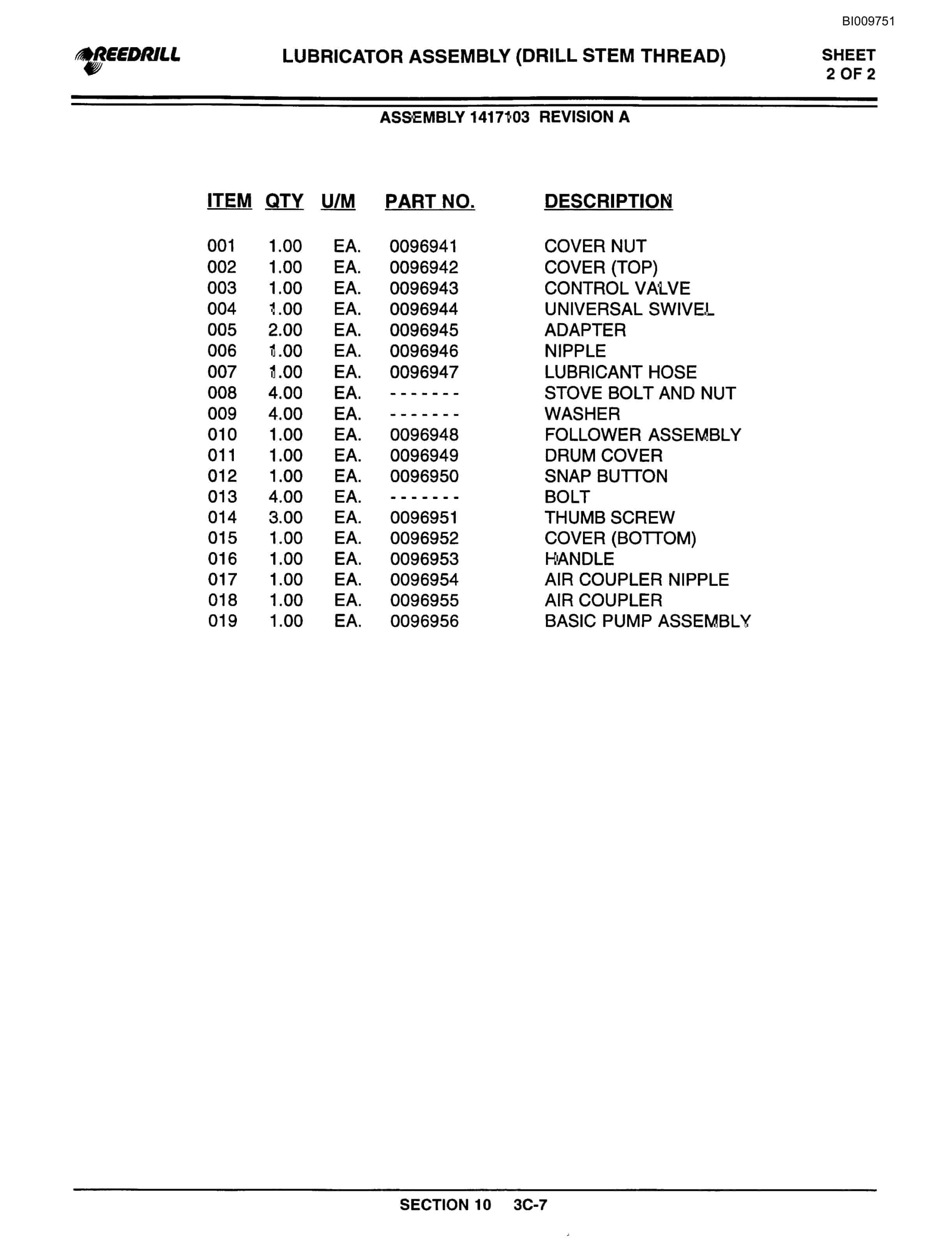 Bucyrus 300, 400 Hydraulic Track Drill Parts Catalog BI009751 Vol 2-3