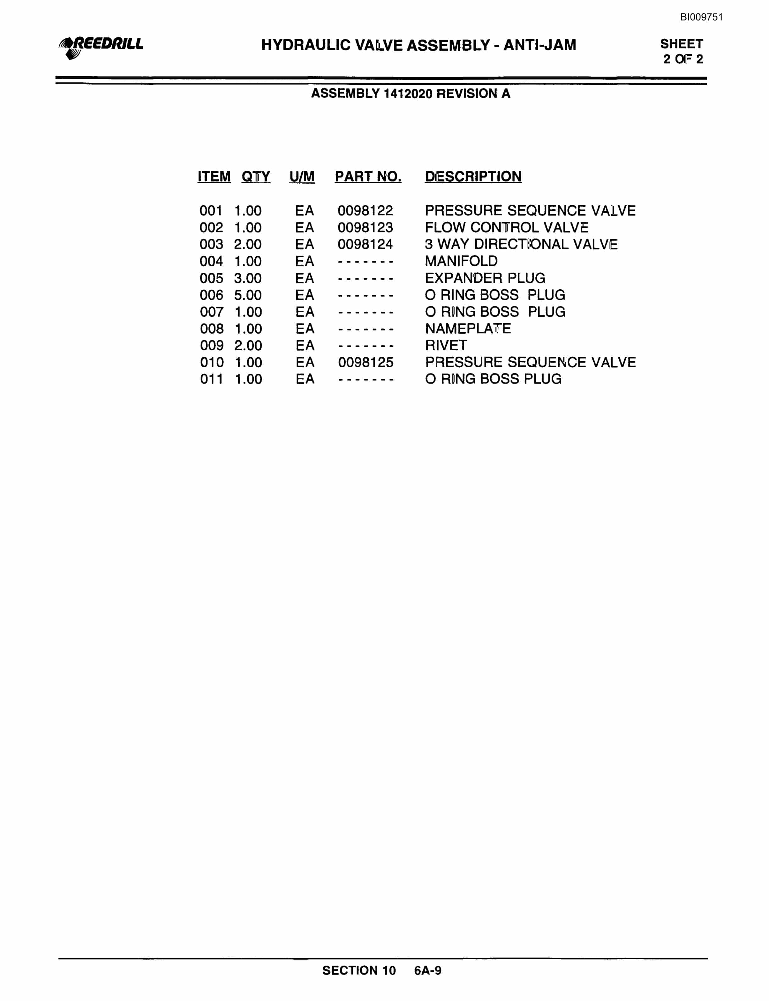 Bucyrus 300, 400 Hydraulic Track Drill Parts Catalog BI009751 Vol 2-4
