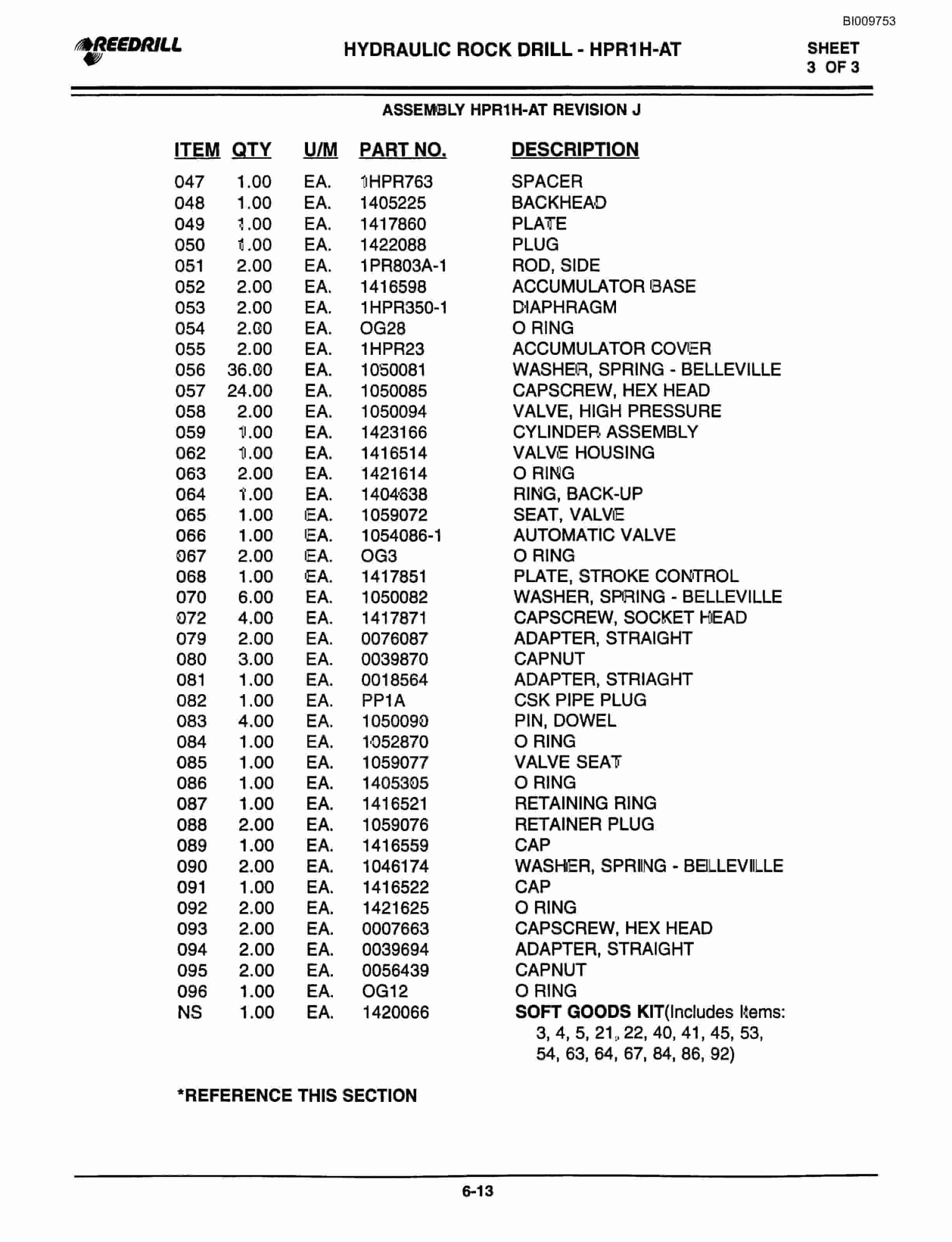 Bucyrus 300, 400 Hydraulic Track Drill Parts Catalog BI009753-2