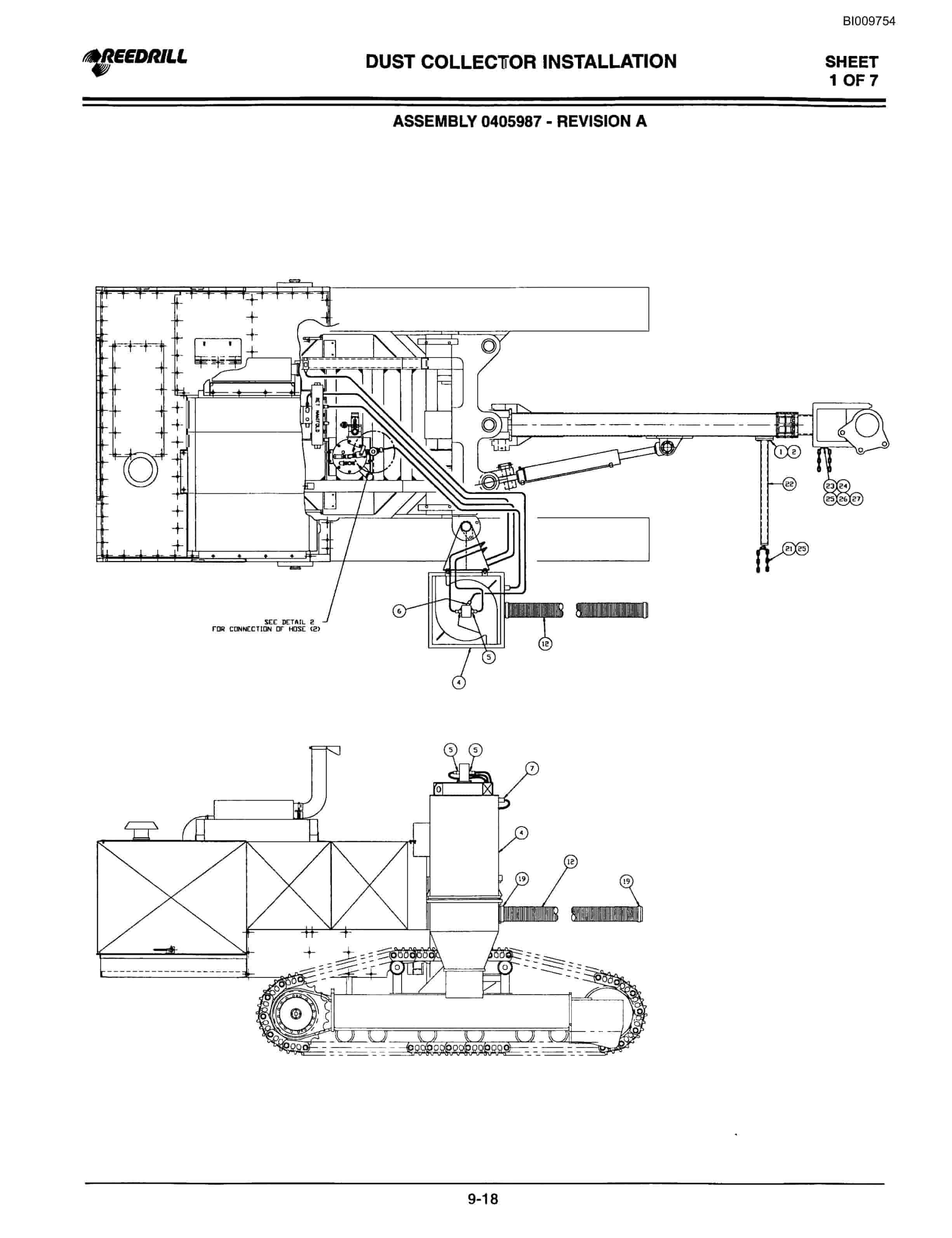 Bucyrus 300, 400 Hydraulic Track Drill Parts Catalog BI009754-5