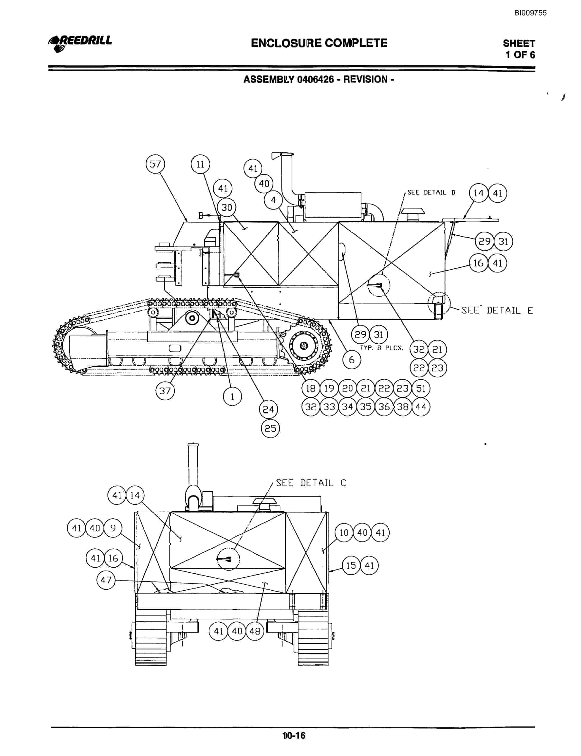 Bucyrus 300, 400 Hydraulic Track Drill Parts Catalog BI009755-5
