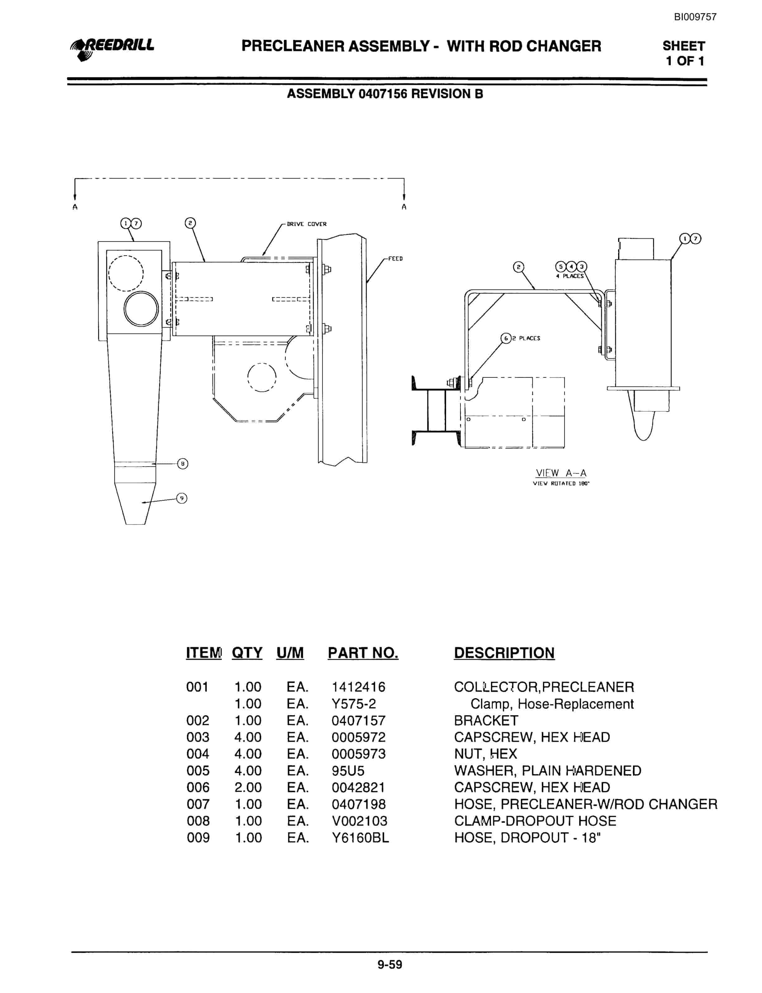 Bucyrus 300, 400 Hydraulic Track Drill Parts Catalog BI009757-4