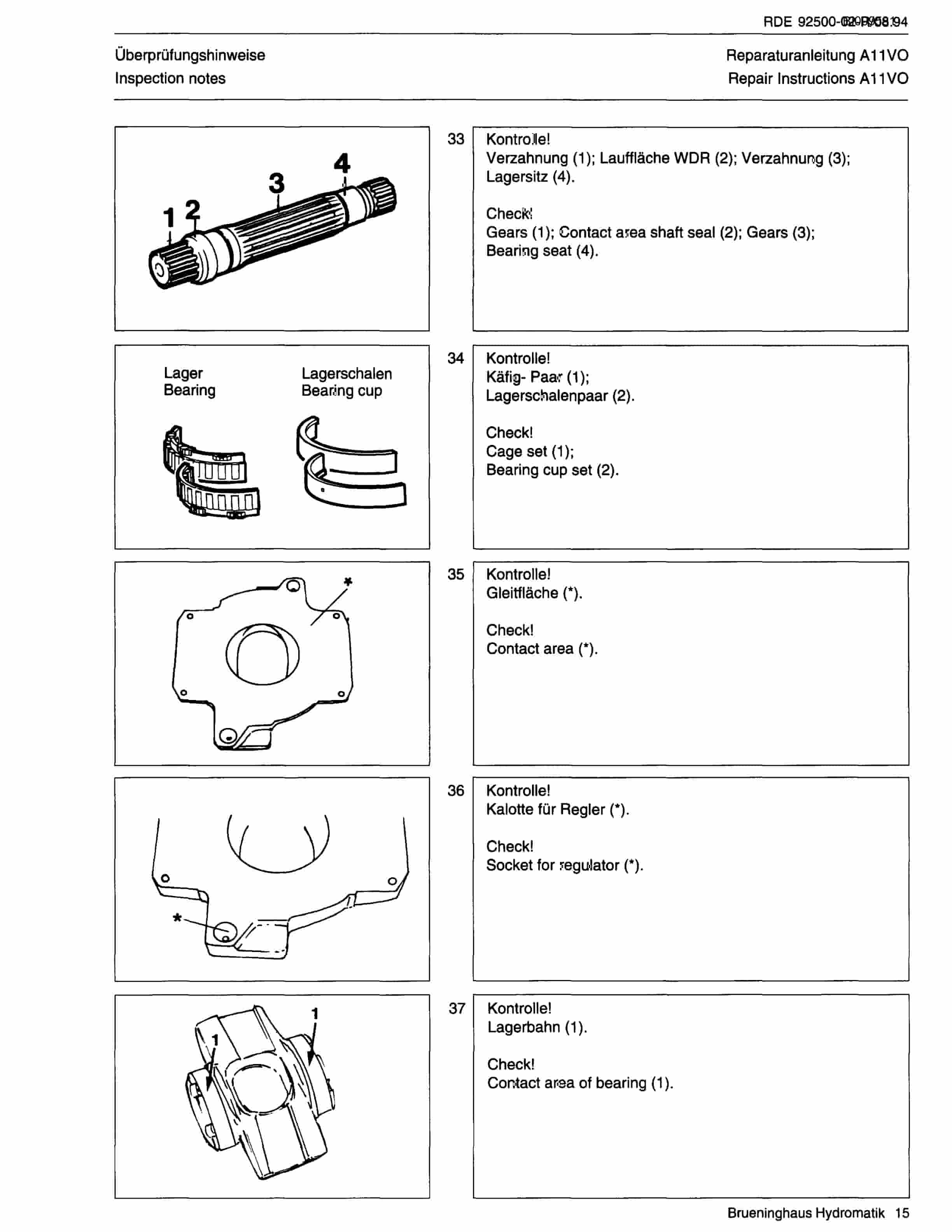 Bucyrus 300, 400 Self Contained Hydraulic Track Drill Technical Manual BI009581-4