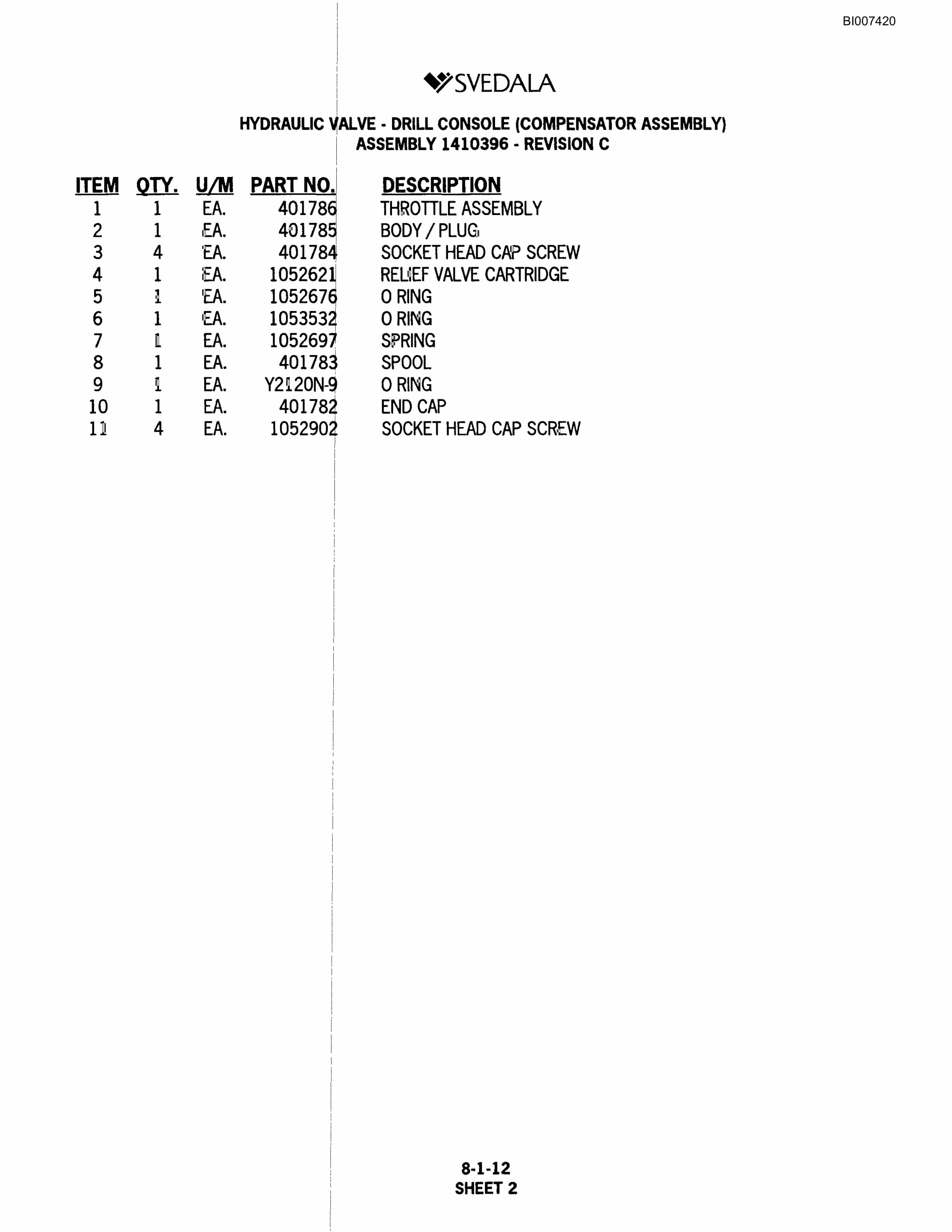 Bucyrus 300 Hydraulic Track Drill Parts Catalog BI007420-5