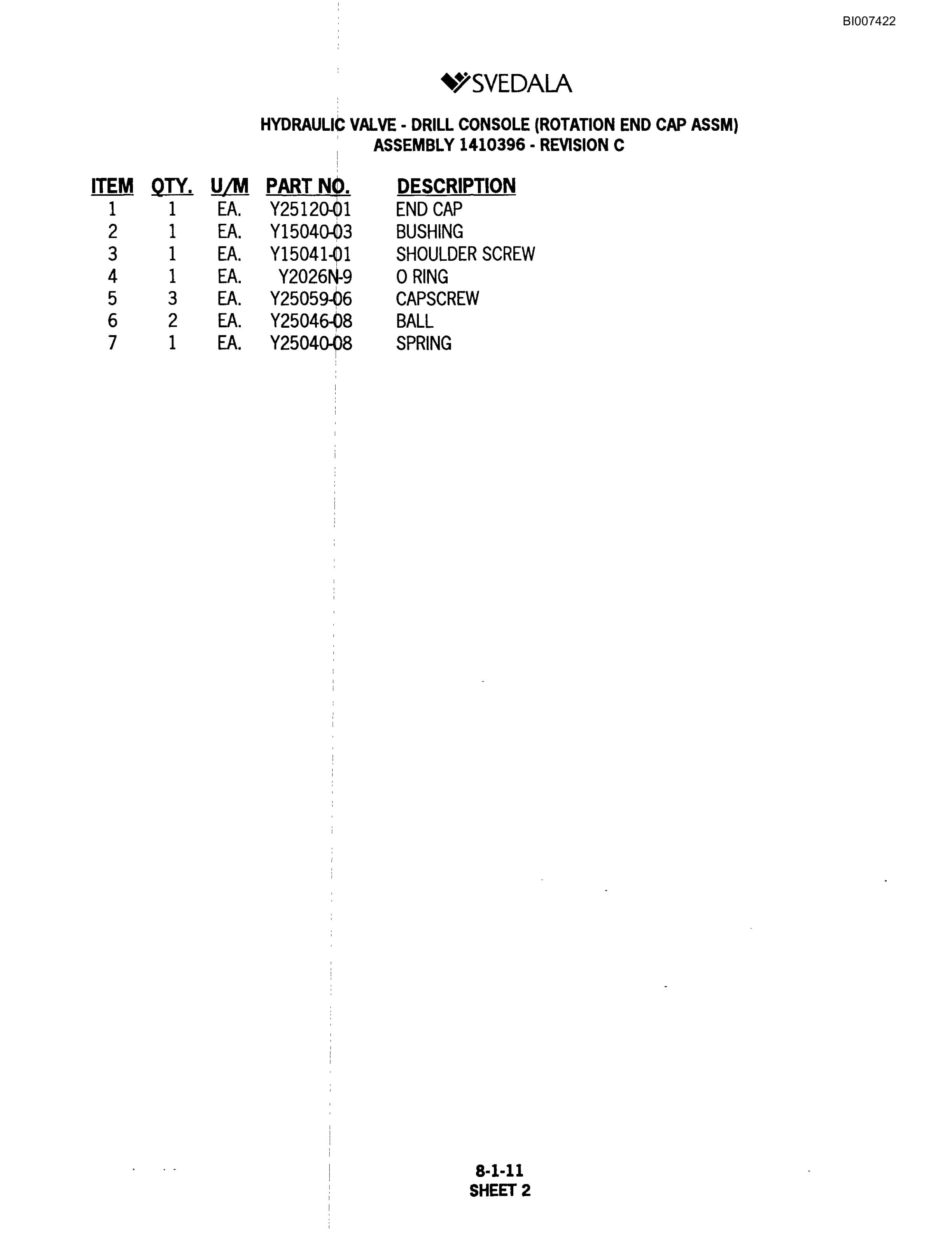 Bucyrus 300 Hydraulic Track Drill Parts Catalog BI007422-4