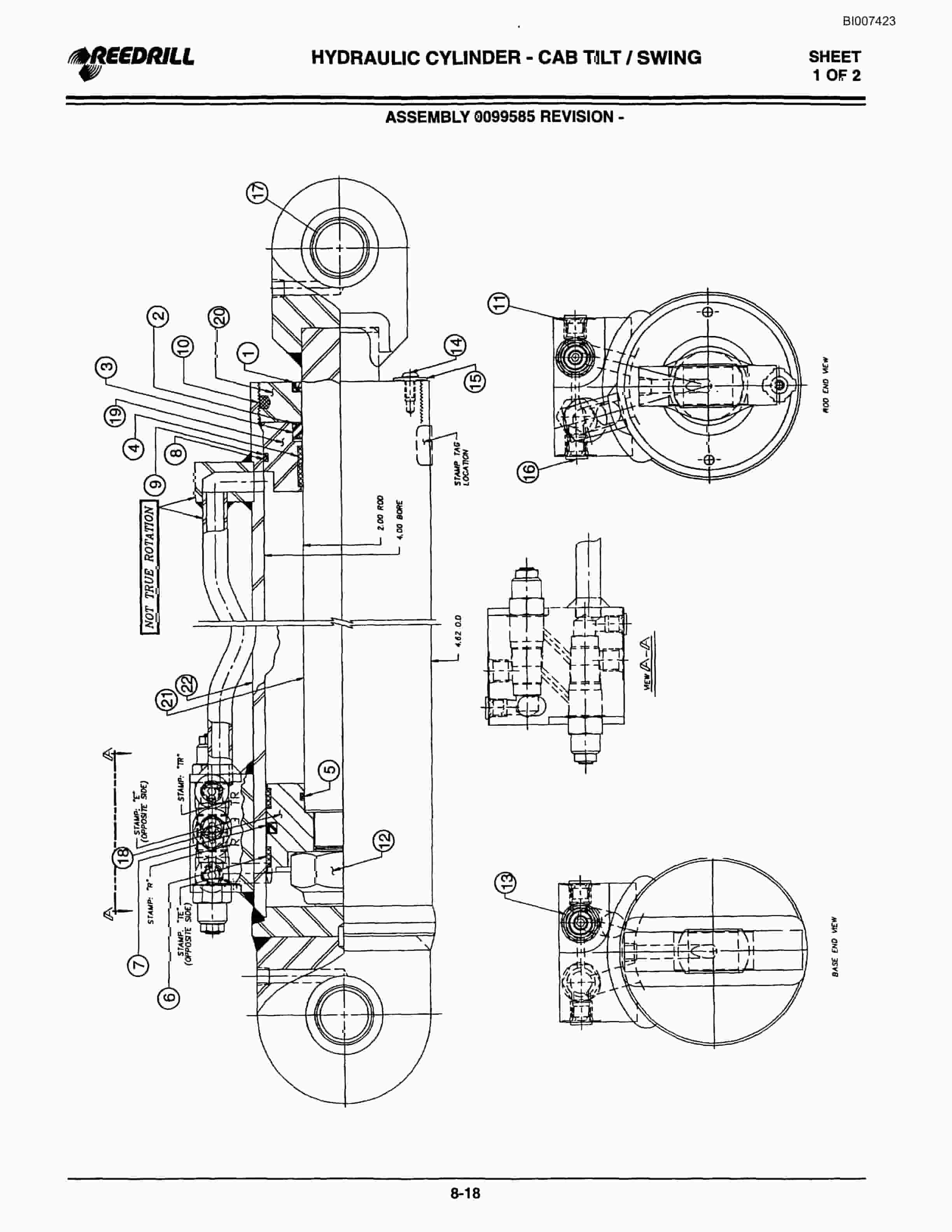 Bucyrus 300 Hydraulic Track Drill Parts Catalog BI007423-4