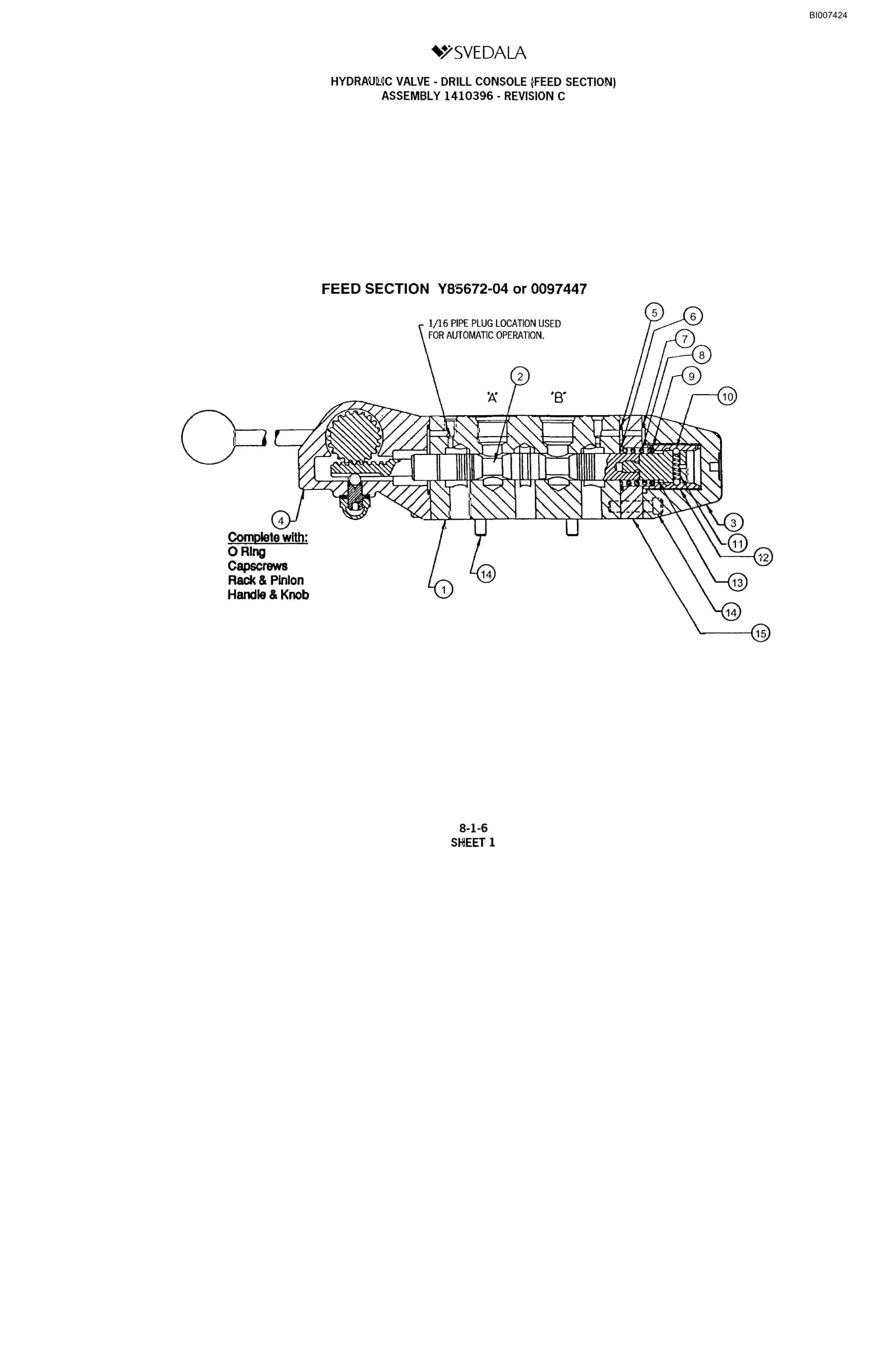 Bucyrus 300 Hydraulic Track Drill Parts Catalog BI007424-4