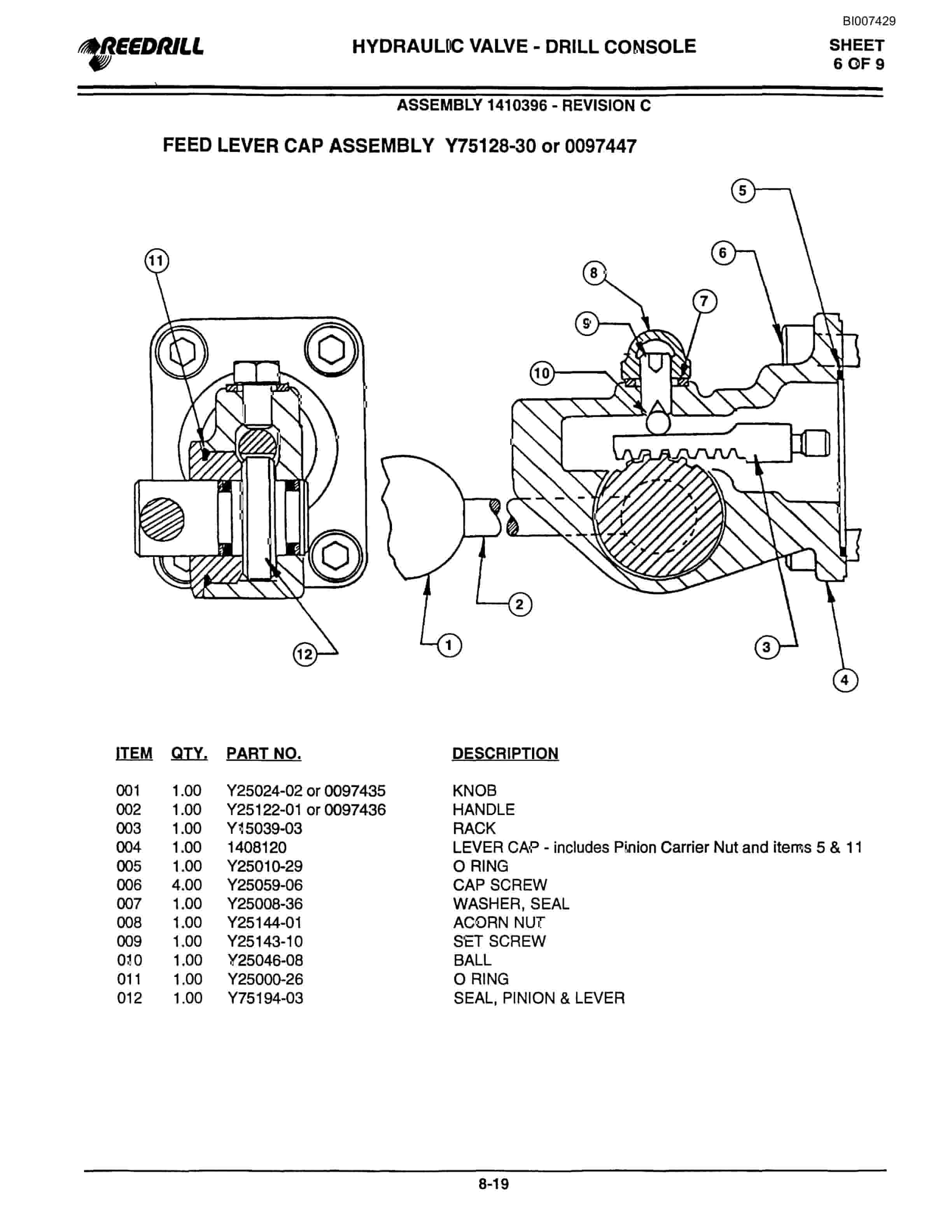 Bucyrus 300 Hydraulic Track Drill Parts Catalog BI007429-4