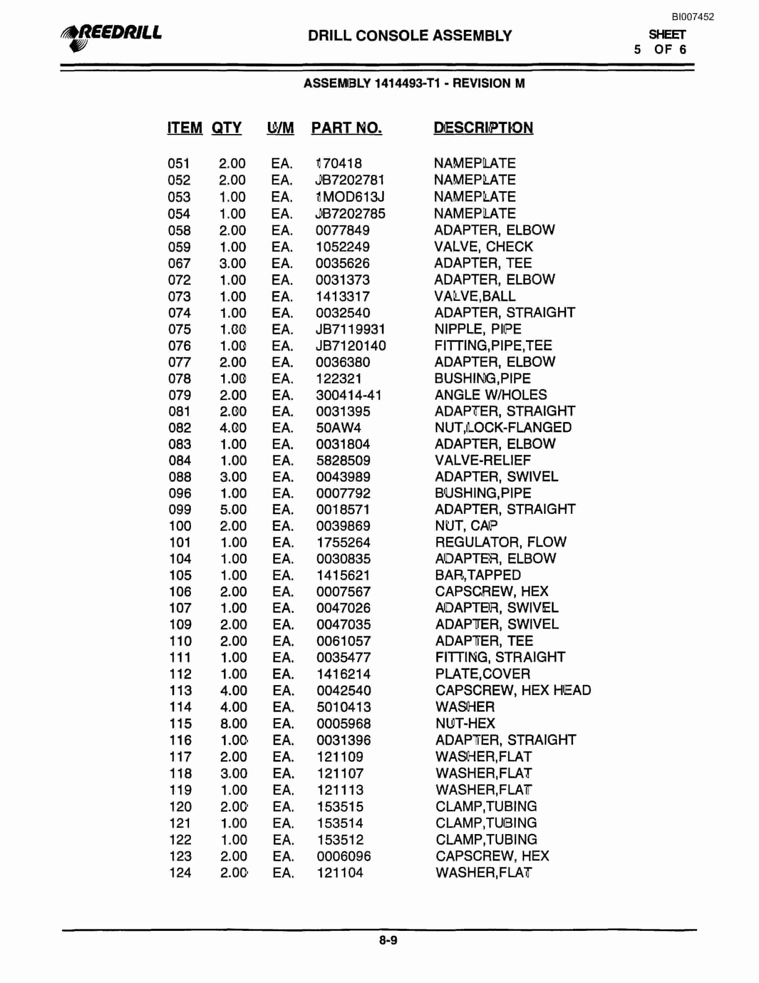 Bucyrus 300 Hydraulic Track Drill Parts Catalog BI007452-4