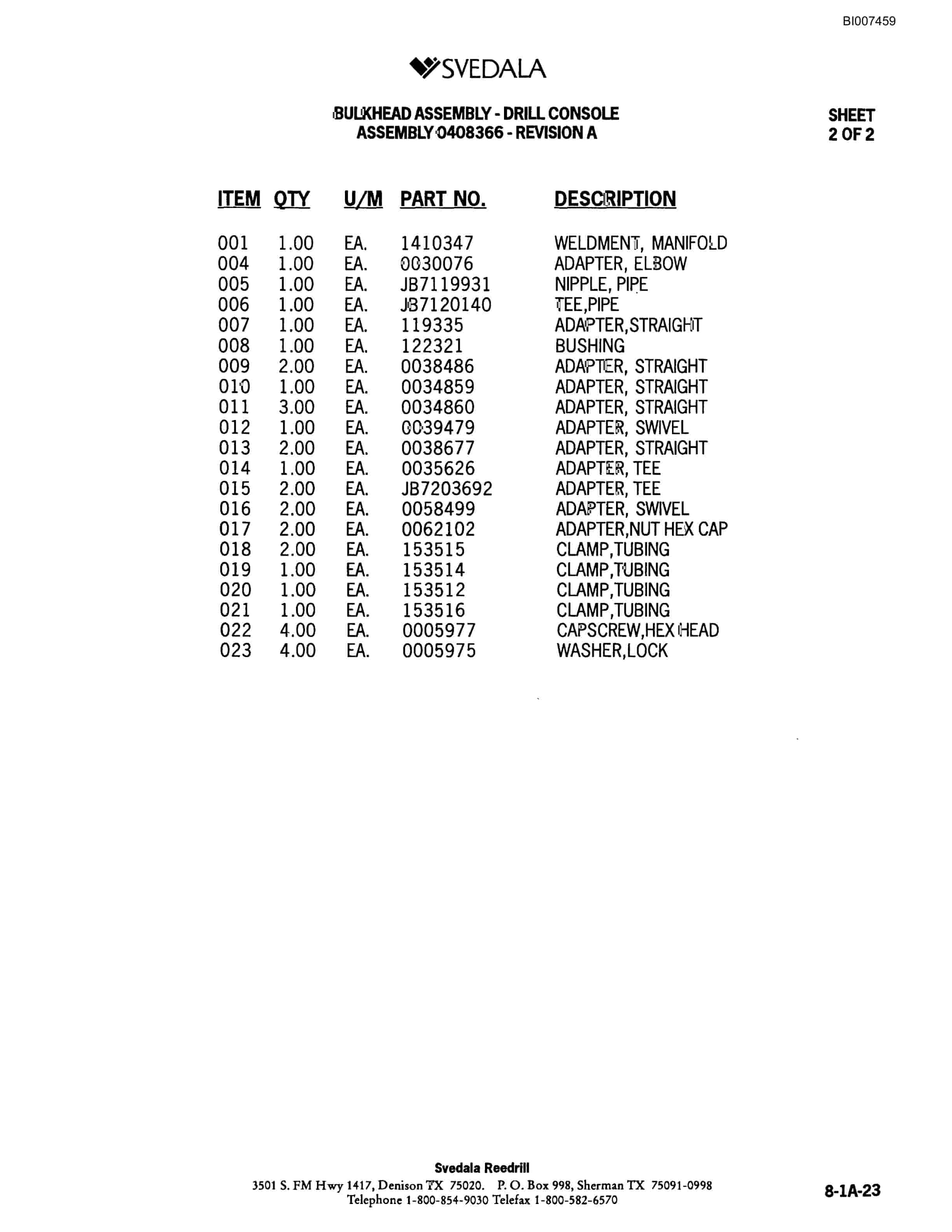 Bucyrus 300 Hydraulic Track Drill Parts Catalog BI007459-4