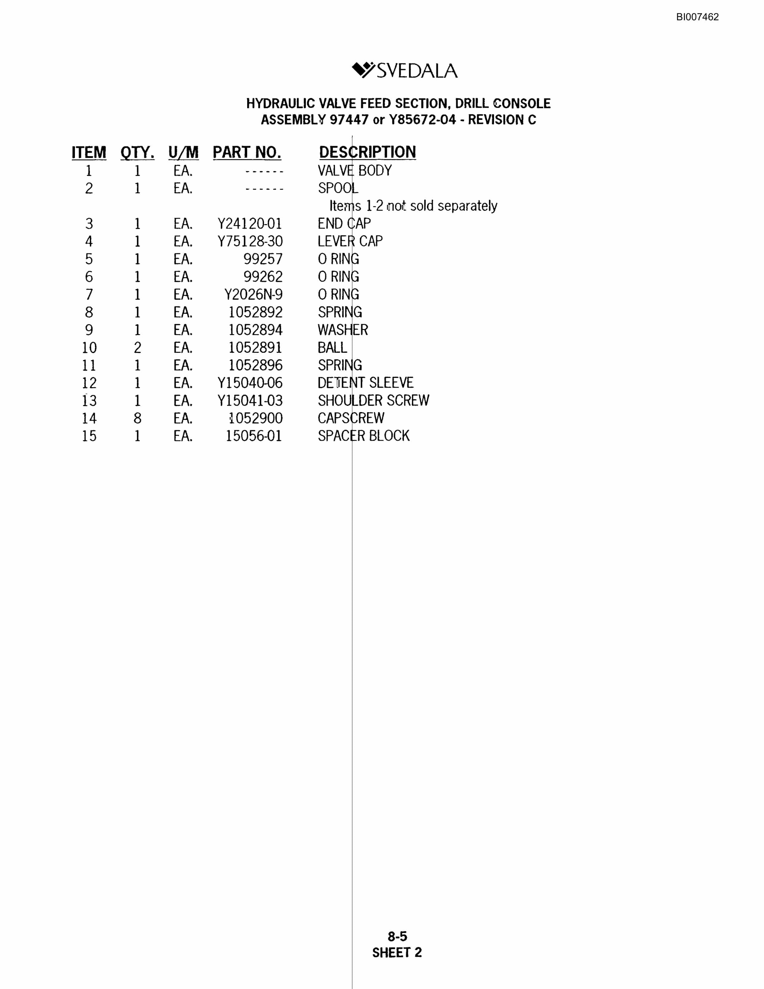 Bucyrus 300 Hydraulic Track Drill Parts Catalog BI007462-5