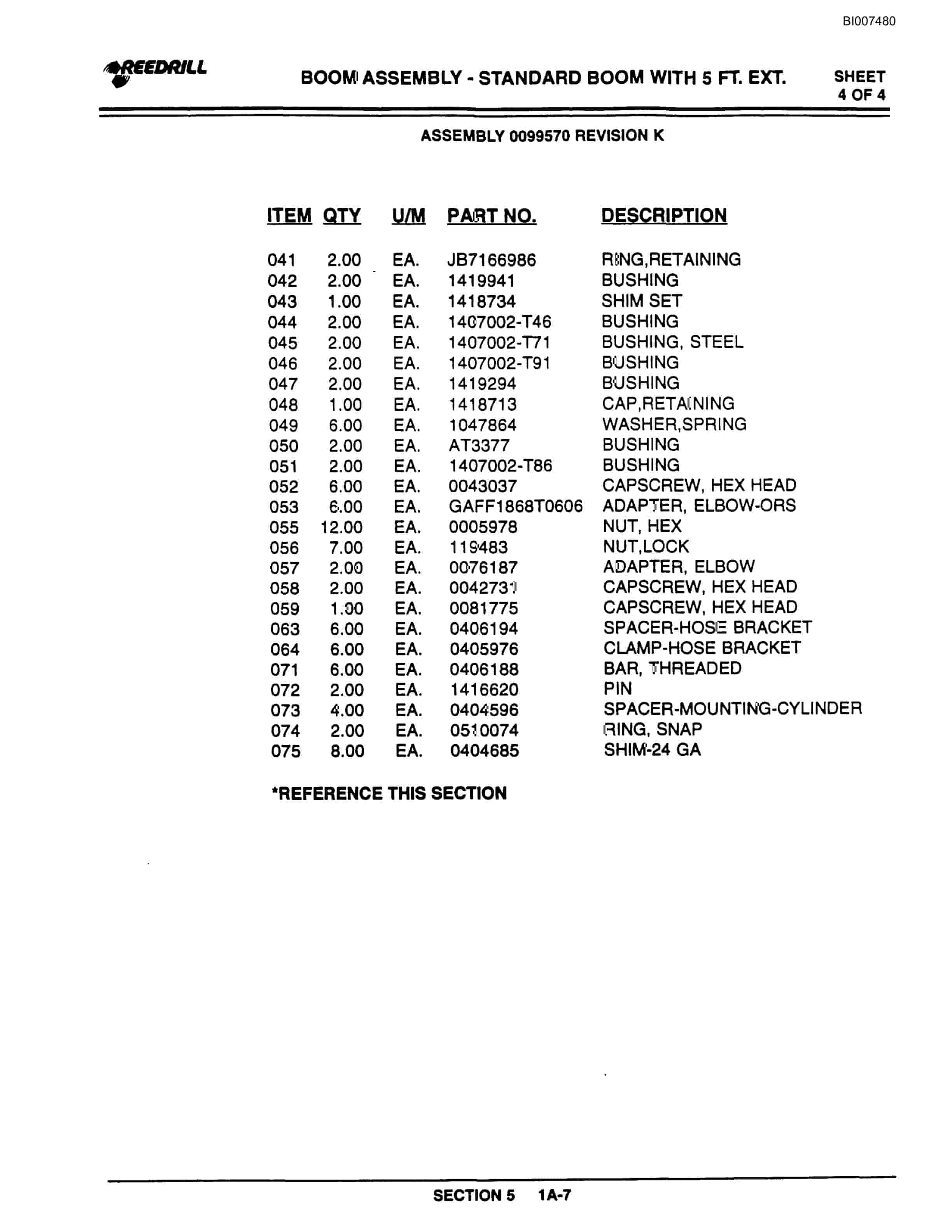 Bucyrus 300 Hydraulic Track Drill Parts Catalog BI007480-2