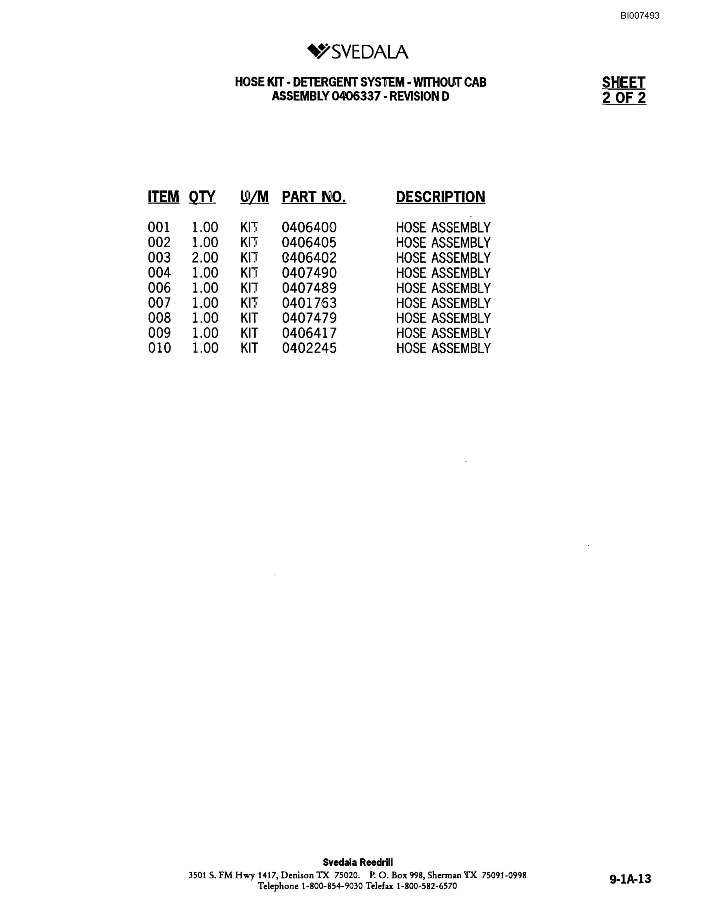Bucyrus 300 Hydraulic Track Drill Parts Catalog BI007493-5