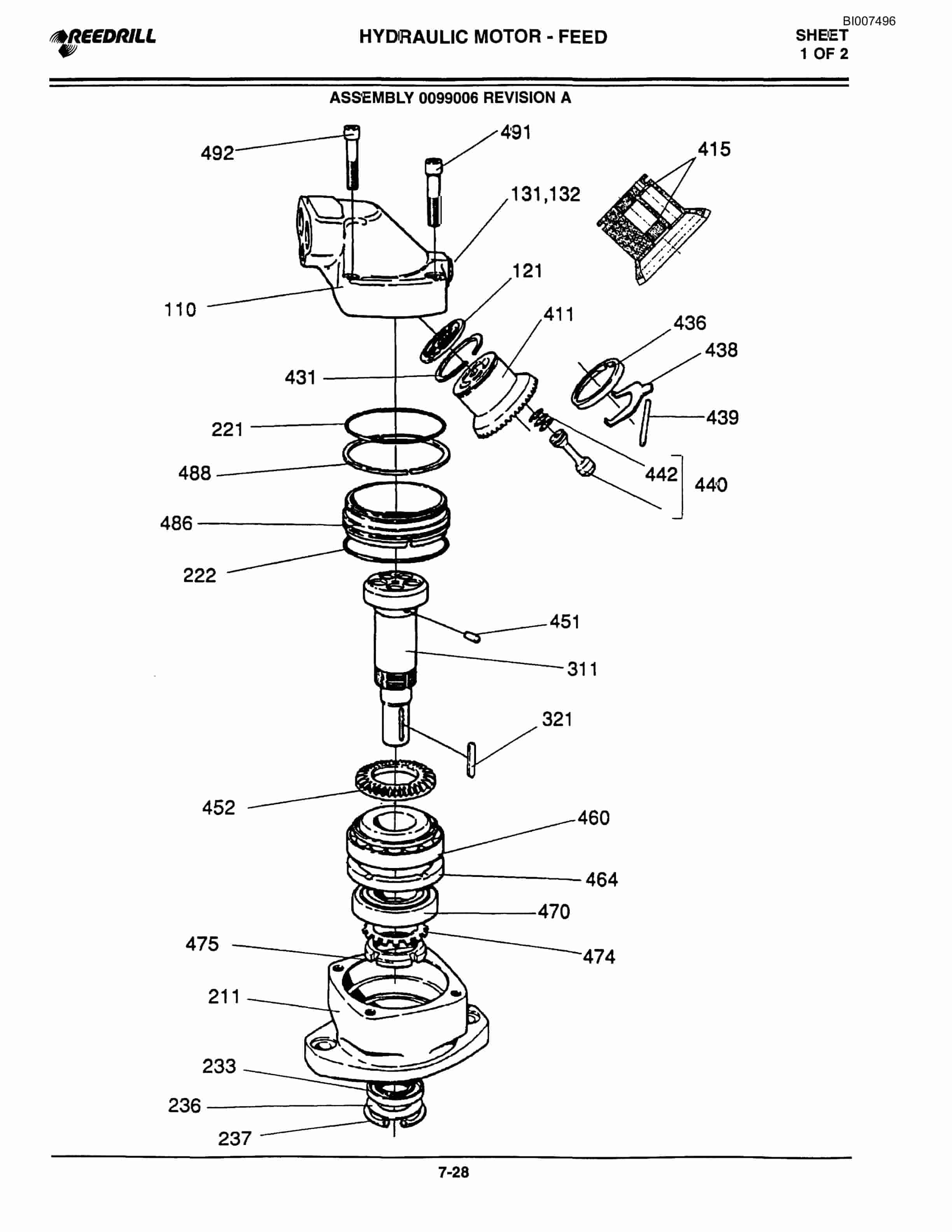 Bucyrus 300 Hydraulic Track Drill Parts Catalog BI007496-3