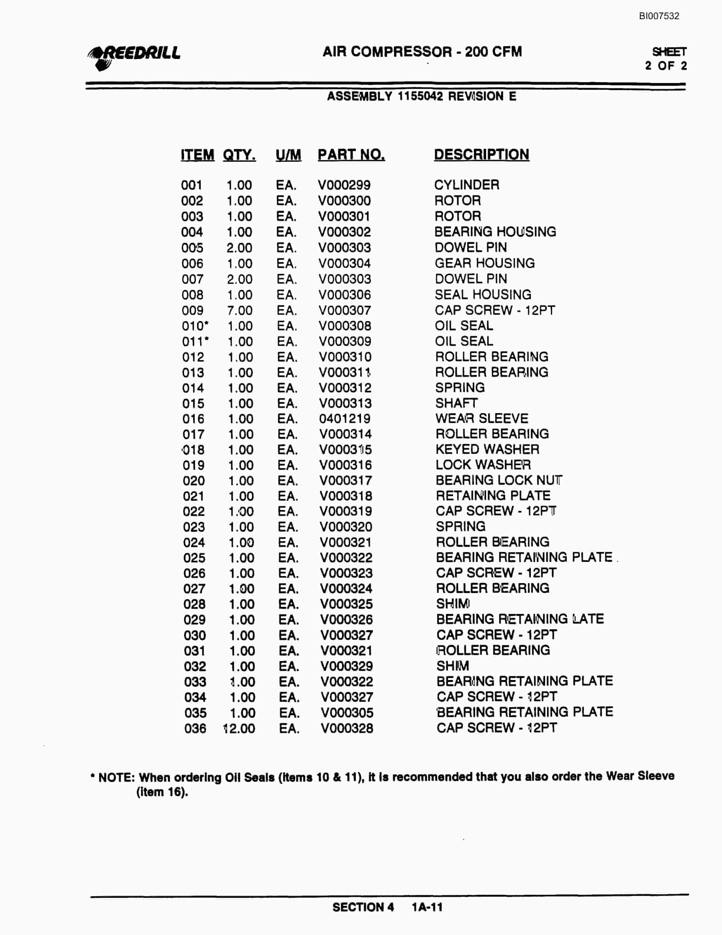 Bucyrus 300 Hydraulic Track Drill Parts Catalog BI007532-2
