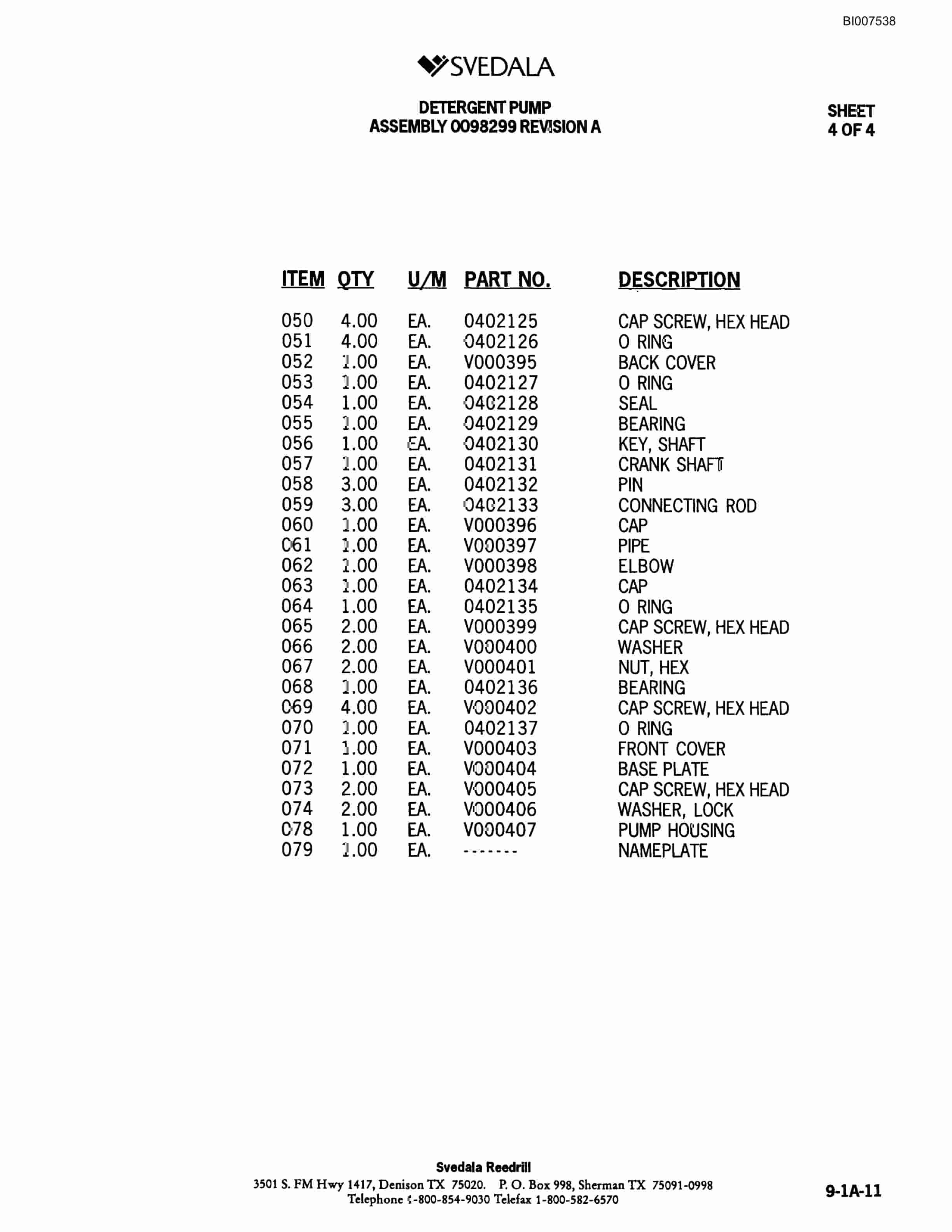 Bucyrus 300 Hydraulic Track Drill Parts Catalog BI007538-5