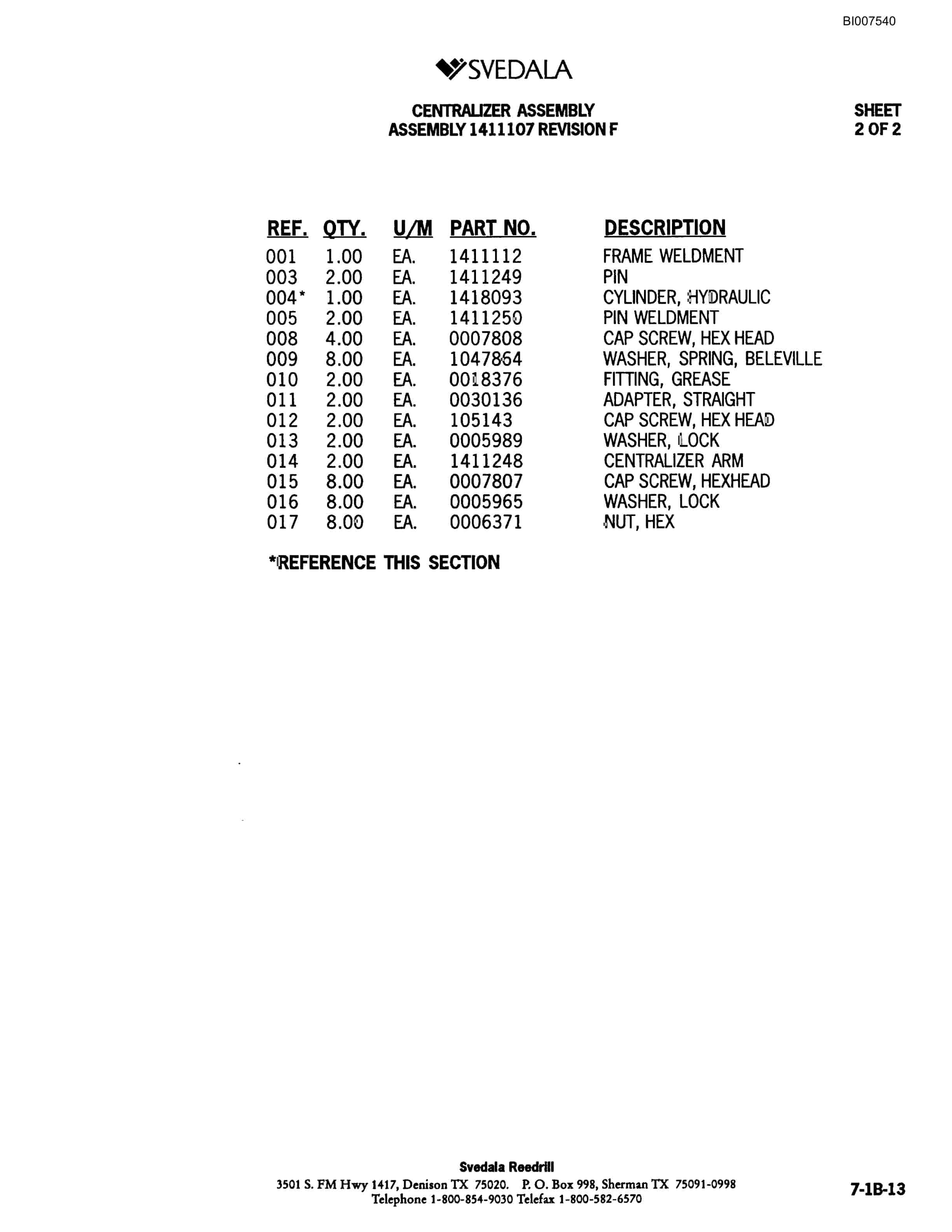 Bucyrus 300 Hydraulic Track Drill Parts Catalog BI007540-3