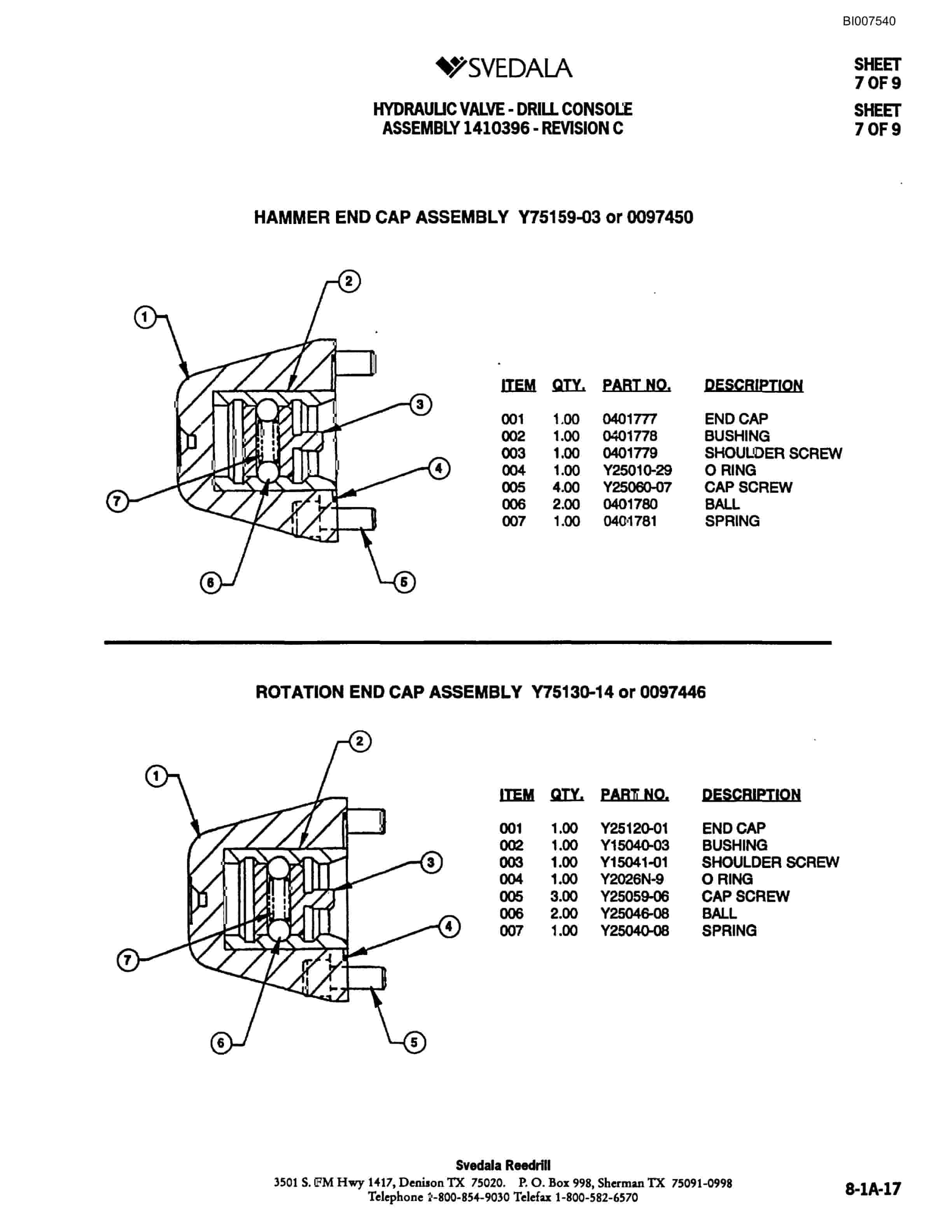 Bucyrus 300 Hydraulic Track Drill Parts Catalog BI007540-4
